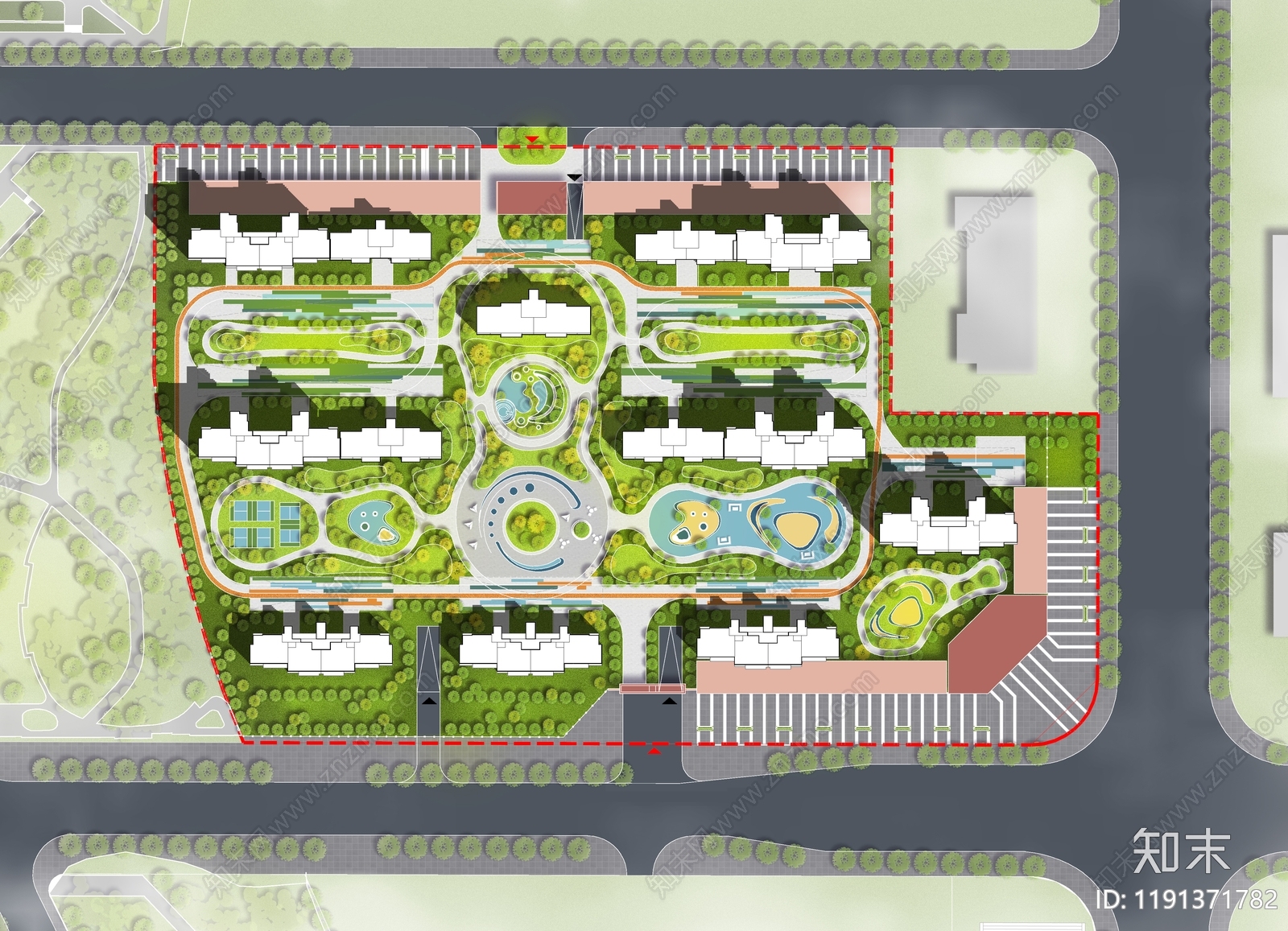 现代庭院cad施工图下载【ID:1191371782】