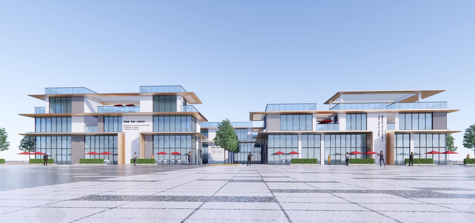 现代商场建筑SU模型下载【ID:1191374107】