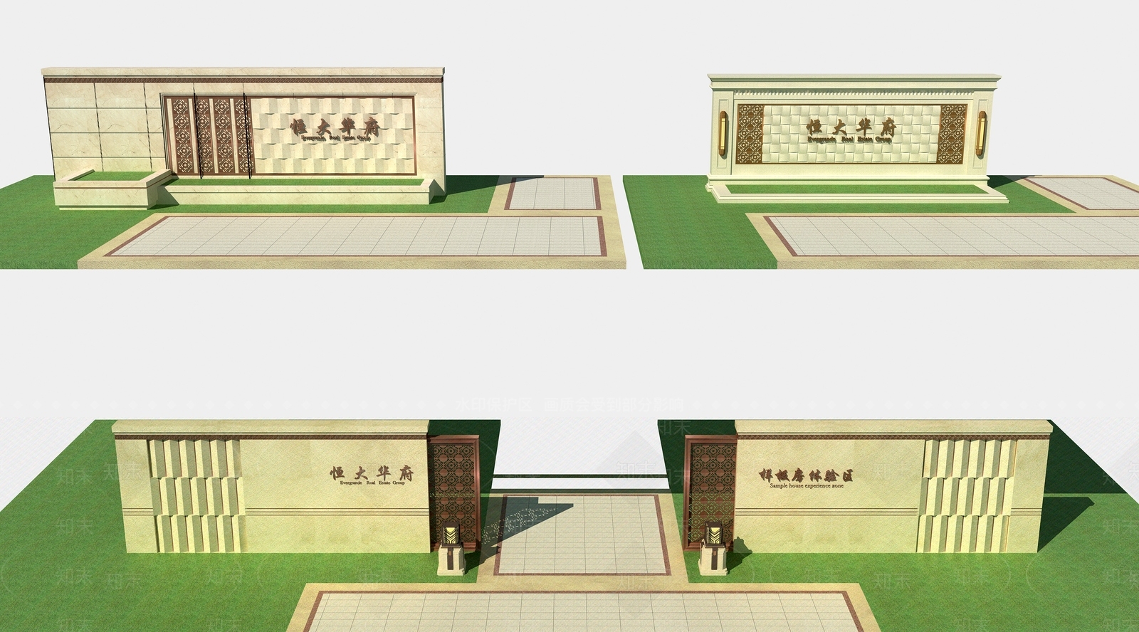 现代景墙3D模型下载【ID:1191375448】