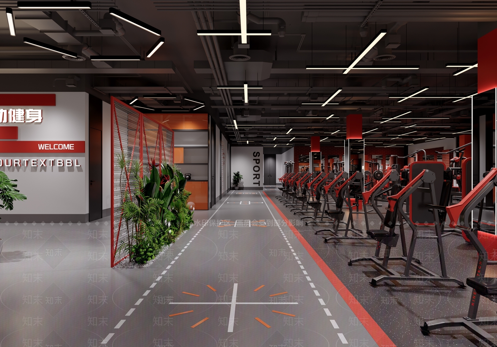 现代健身房3D模型下载【ID:1191389424】
