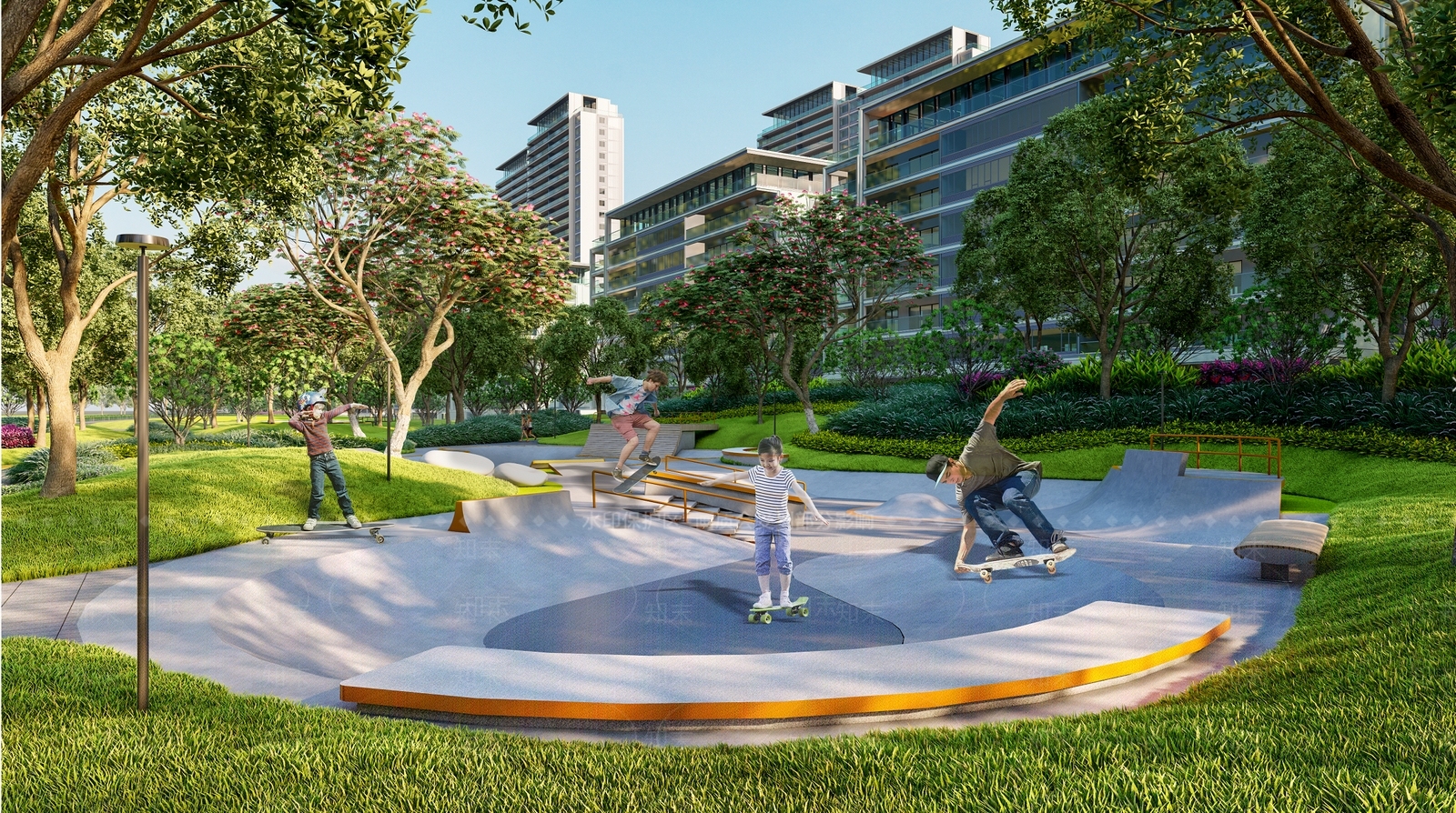 现代儿童游乐区SU模型下载【ID:1191387841】