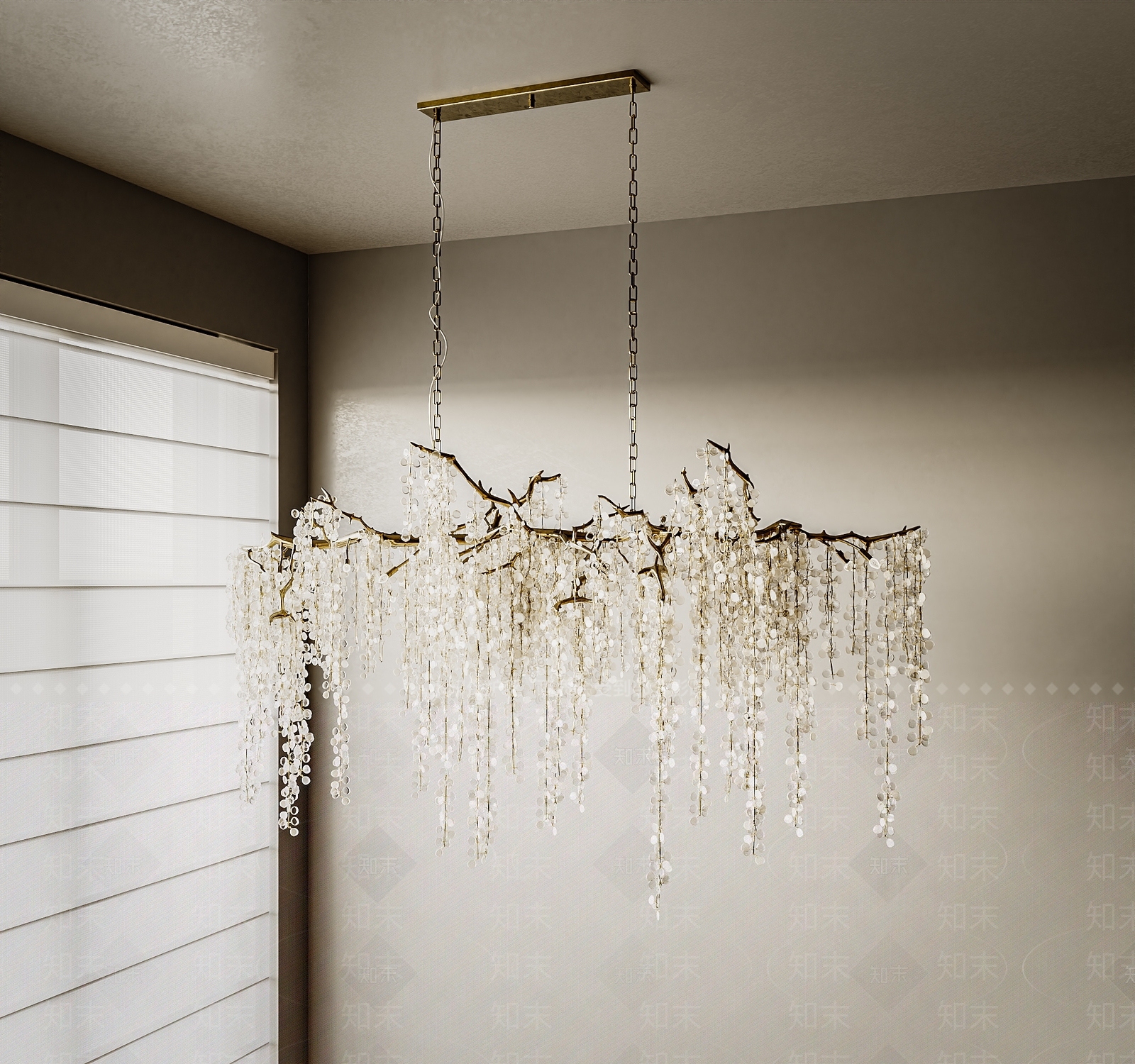 现代欧式水晶吊灯3D模型下载【ID:1191393559】