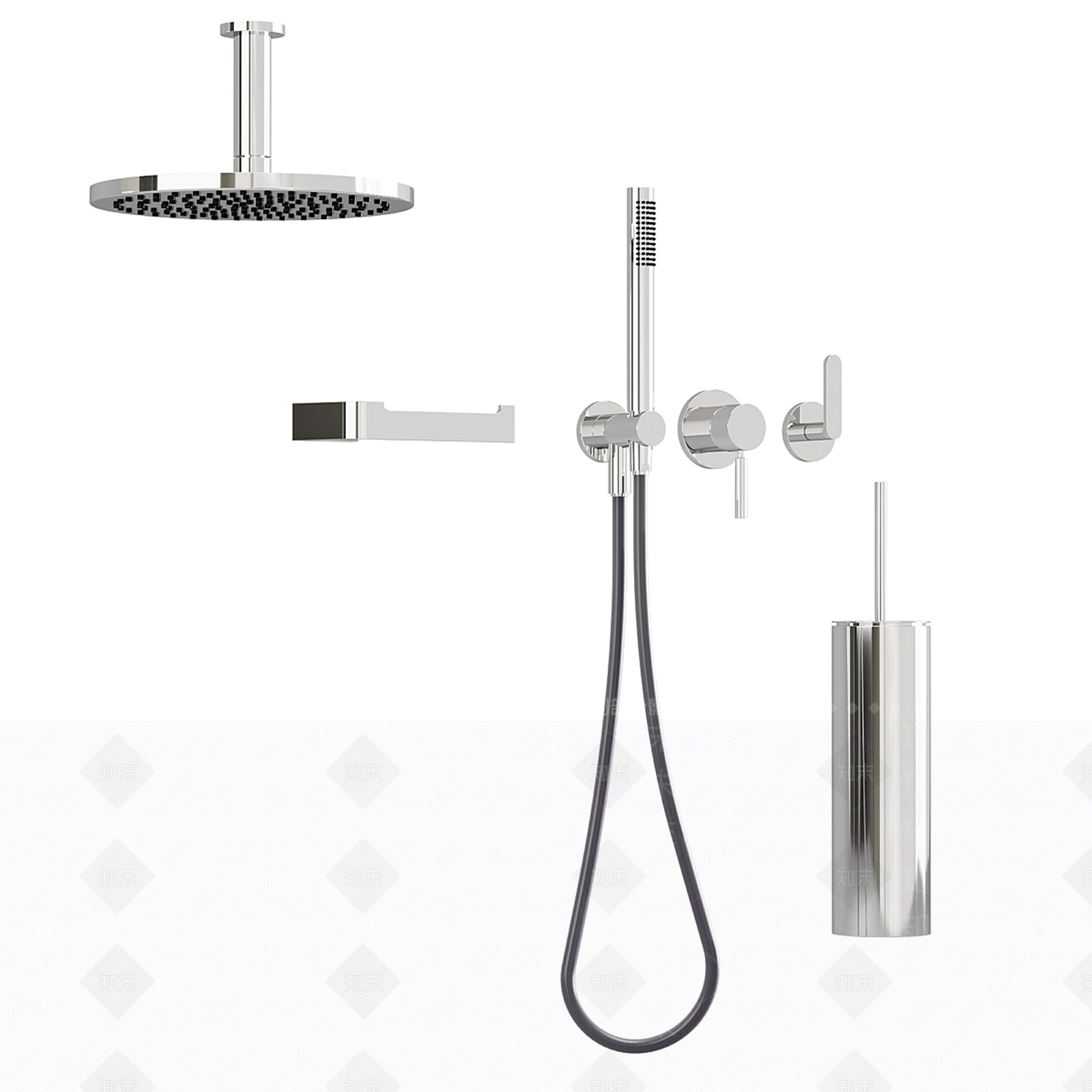 淋浴花洒SU模型下载【ID:1191393828】