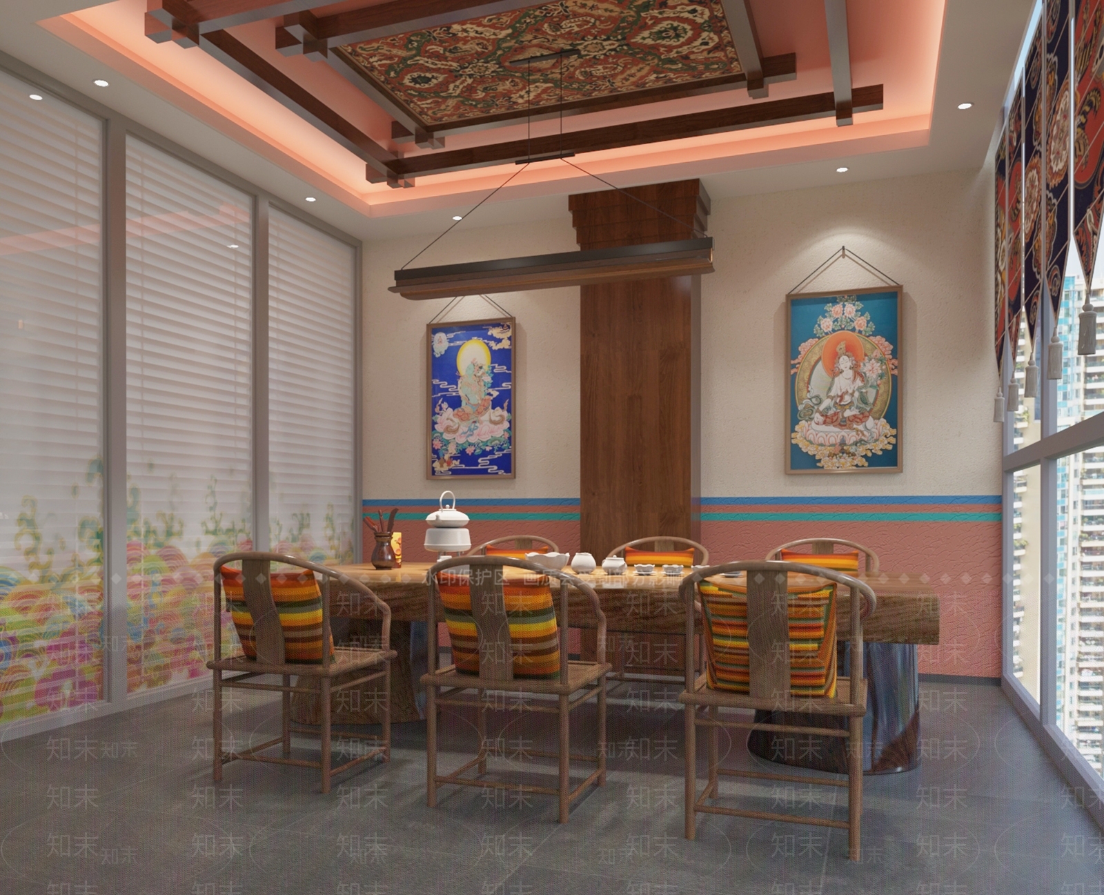 中式茶室SU模型下载【ID:1191402869】