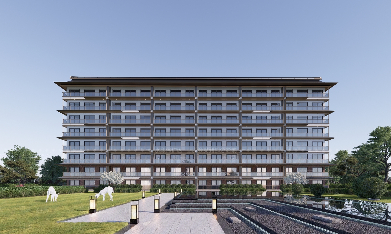 新中式多层住宅SU模型下载【ID:1191397920】