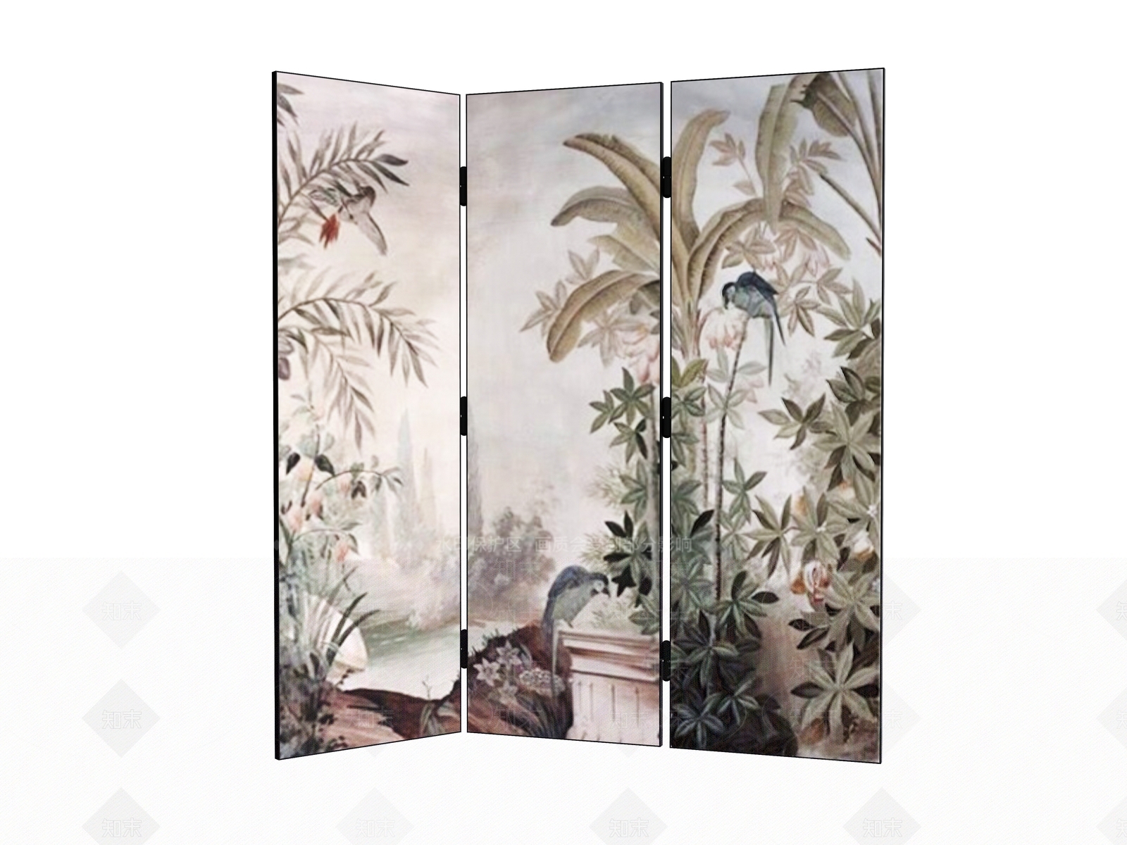 新中式现代屏风SU模型下载【ID:1191397942】