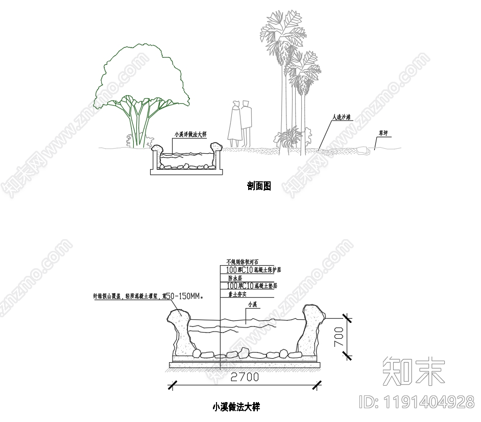 现代中式水景施工图下载【ID:1191404928】