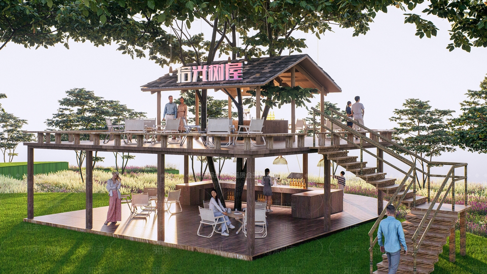 新中式现代其他景观小建筑SU模型下载【ID:1191406094】