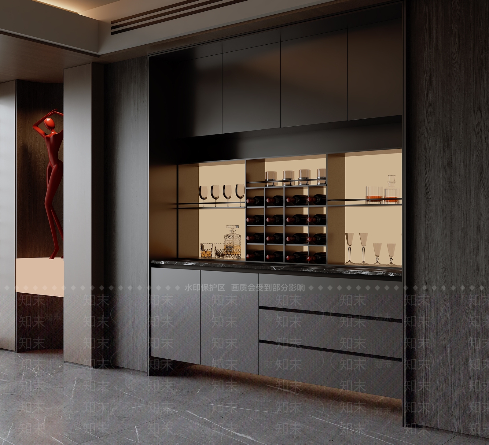 意式酒柜3D模型下载【ID:1191405808】