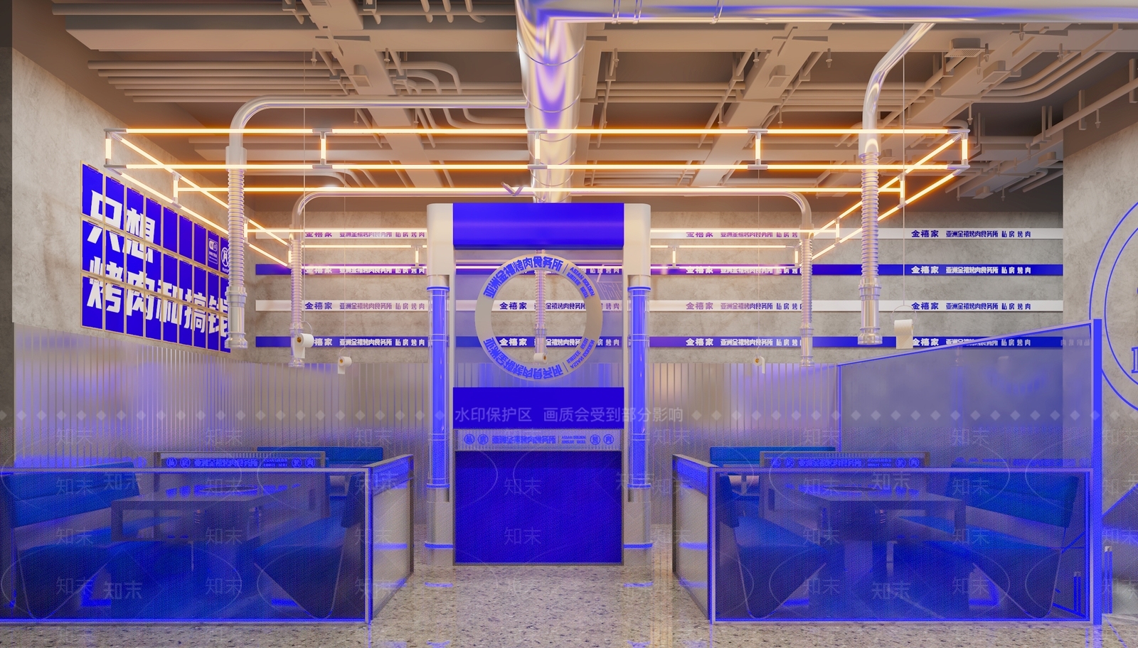 现代工业烧烤店3D模型下载【ID:1191406451】