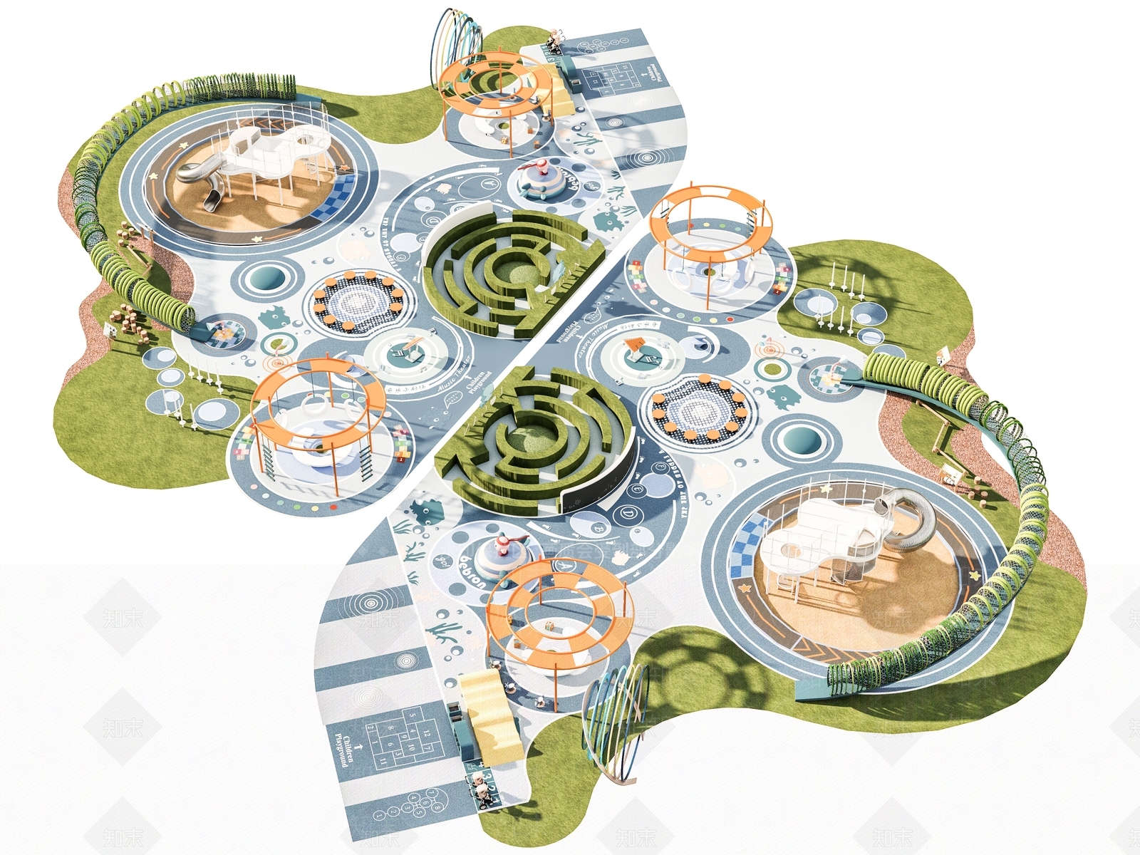 现代景观公园SU模型下载【ID:1191409969】