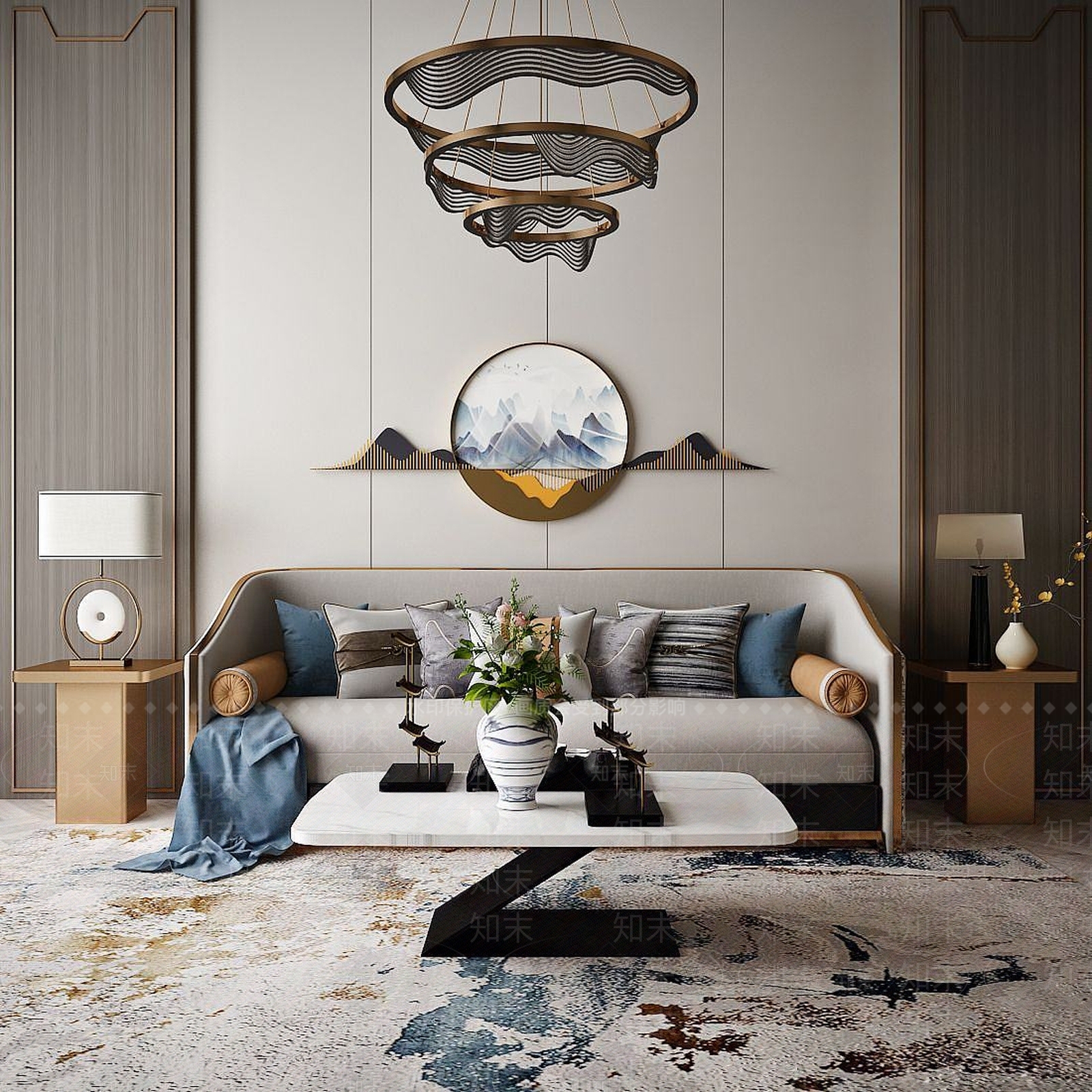 现代家具沙发组合3D模型下载【ID:1191411493】