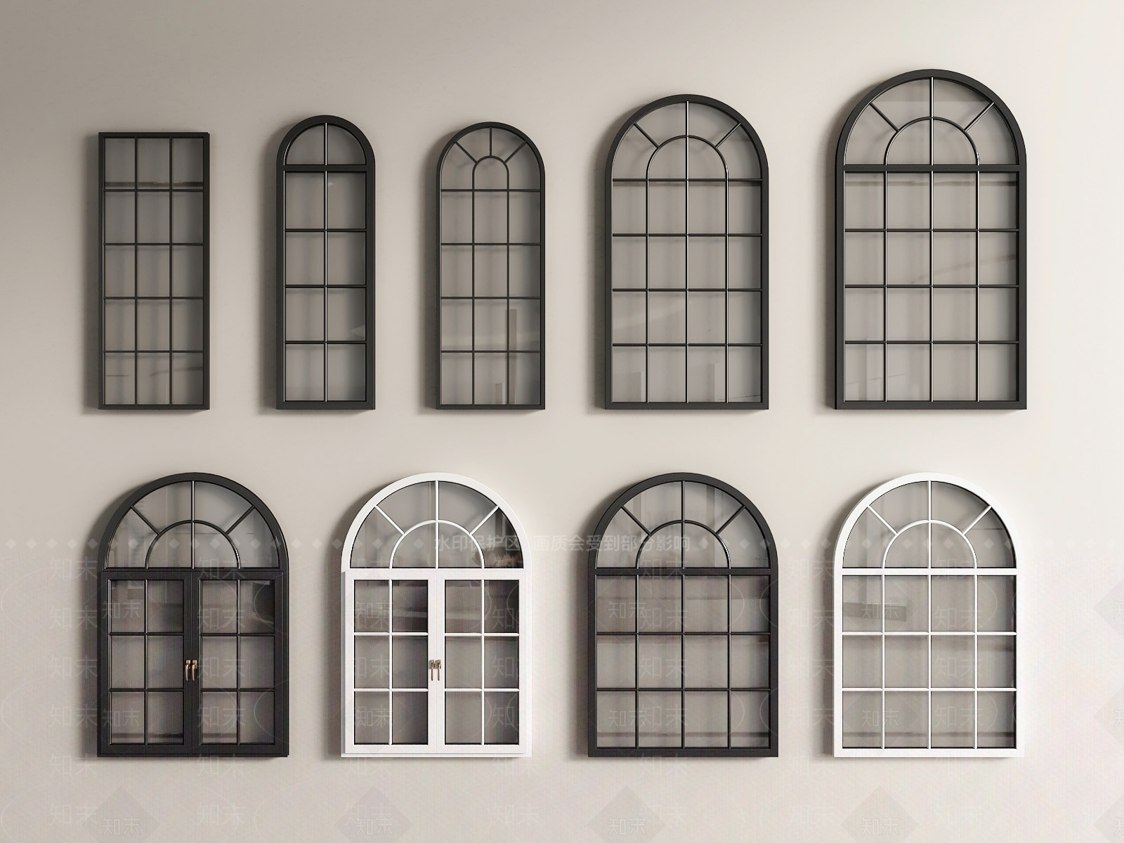 法式美式平开窗SU模型下载【ID:1191413382】