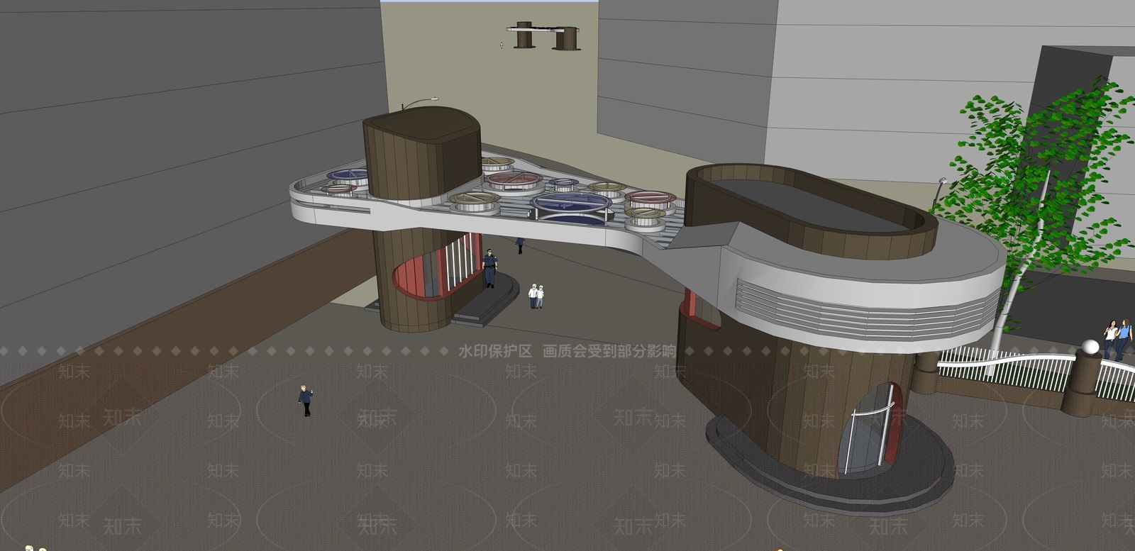现代入口大门SU模型下载【ID:1191414989】