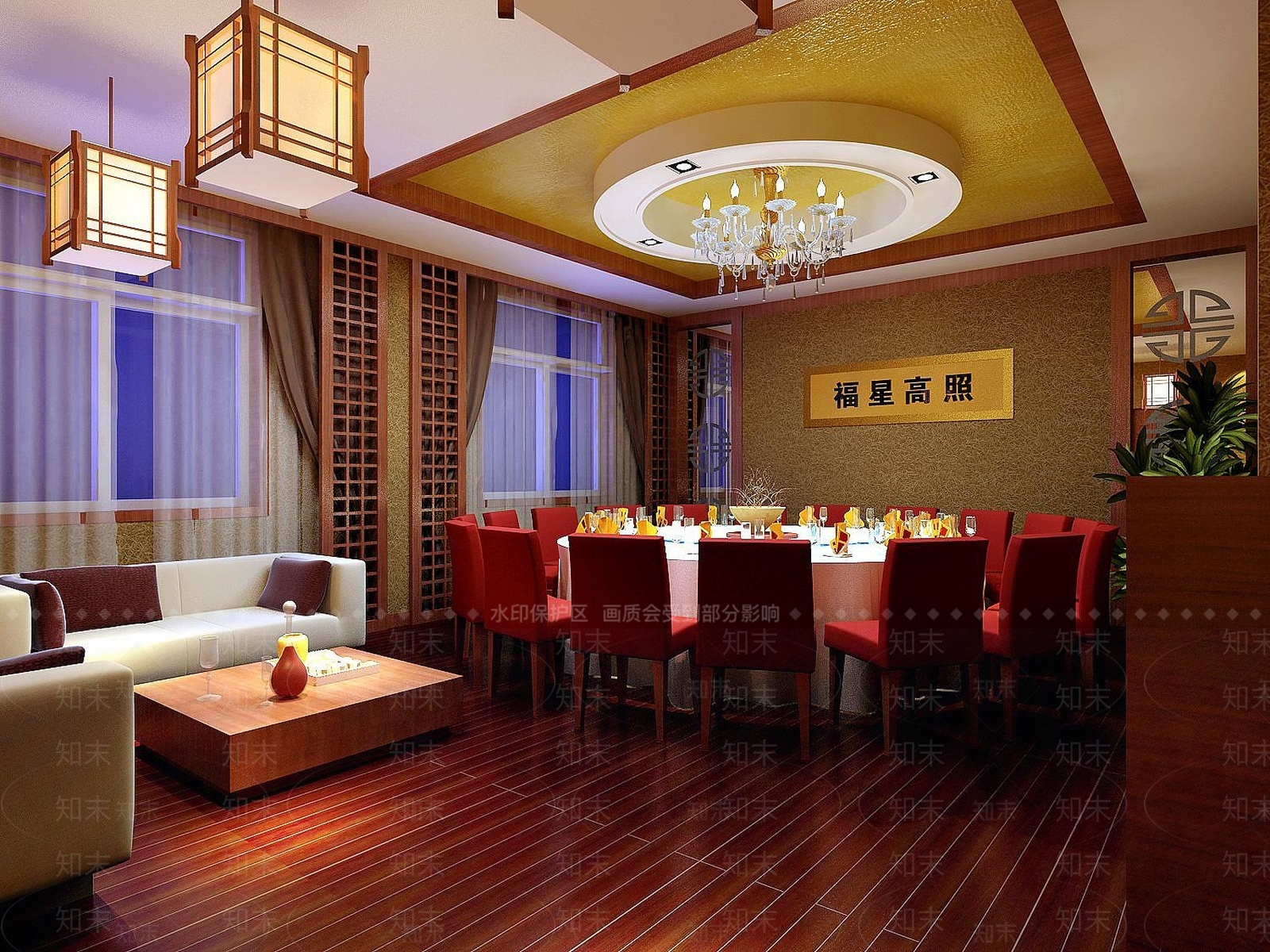 中式包厢3D模型下载【ID:1191414857】