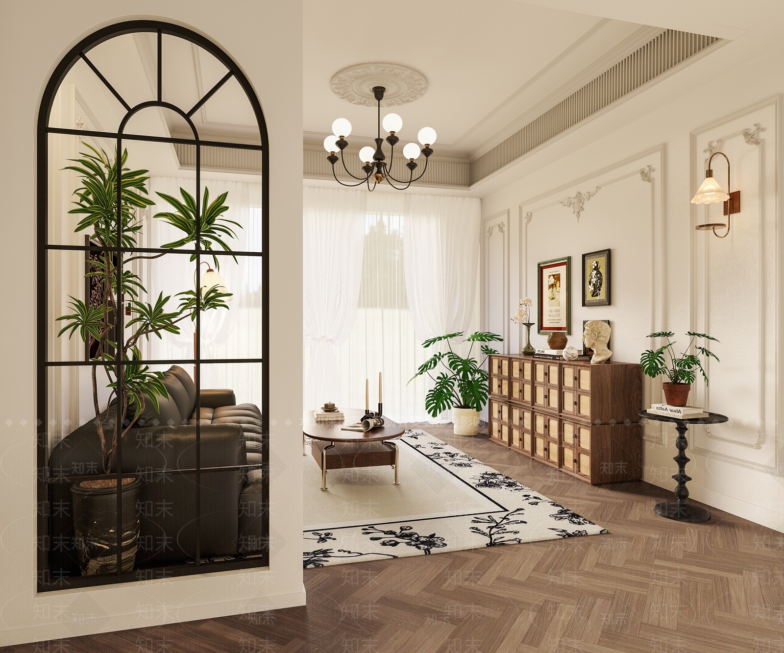 法式中古家居客厅3D模型下载【ID:1191416486】