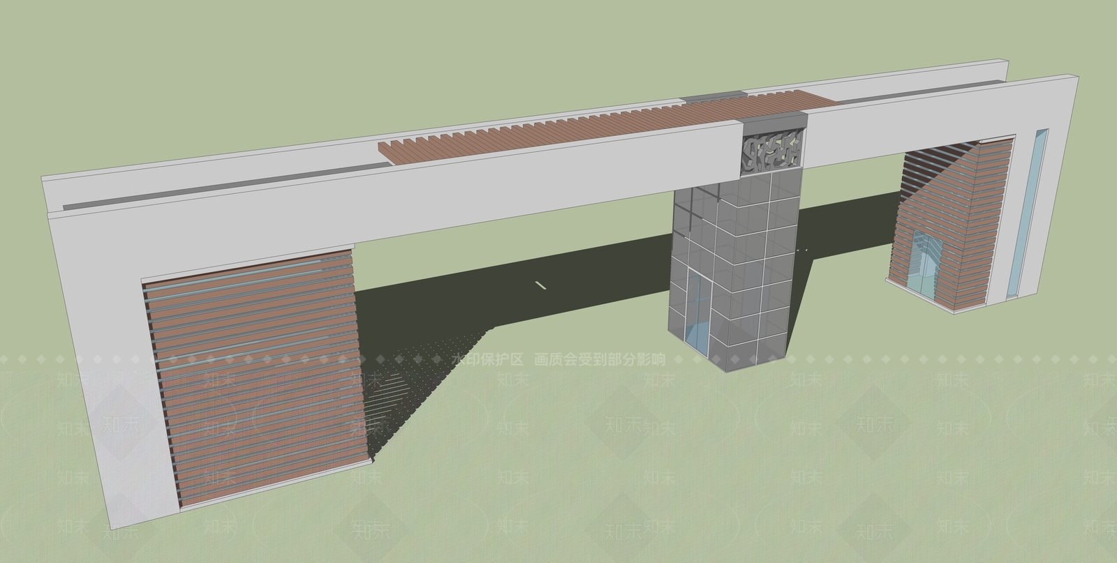 现代入口大门SU模型下载【ID:1191416737】