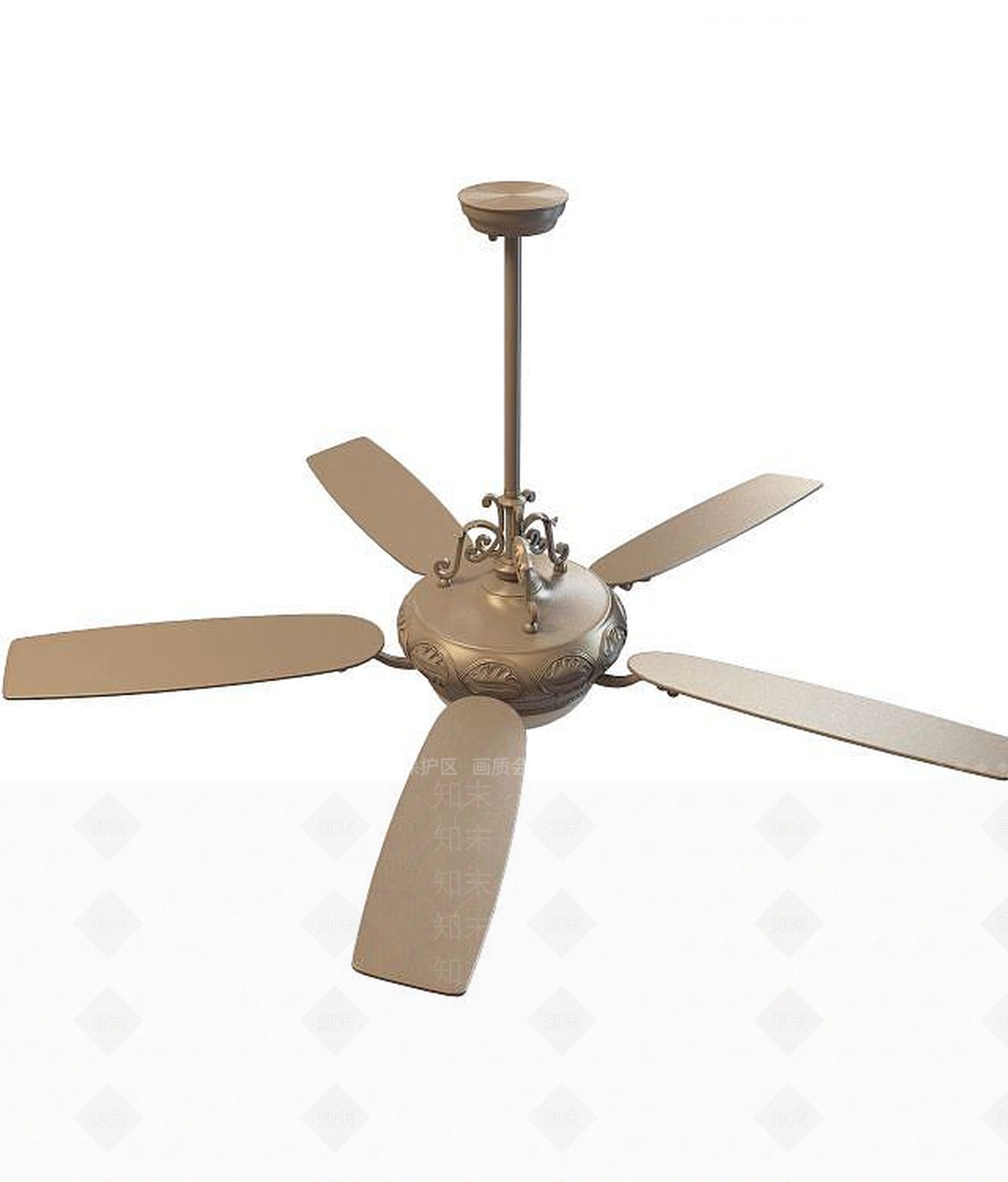 现代吊扇灯3D模型下载【ID:1191417458】