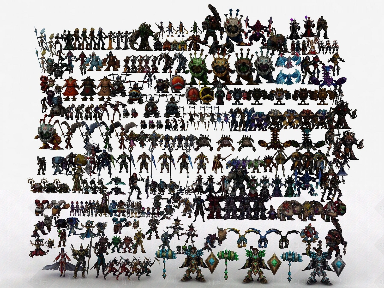 现代英雄联盟人物合辑3D模型下载【ID:1191418412】