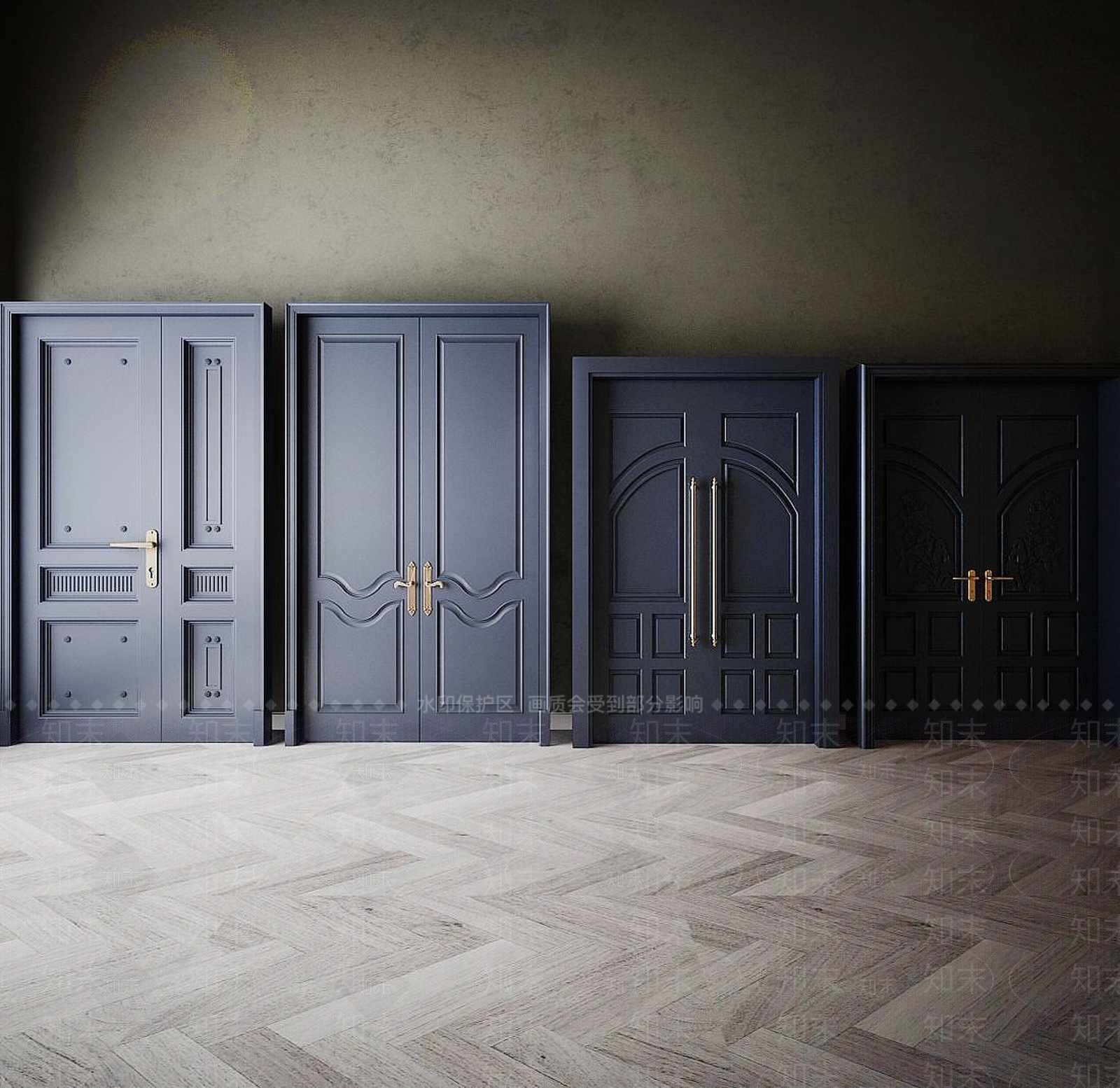 现代家具饰品组合门3D模型下载【ID:1191419758】