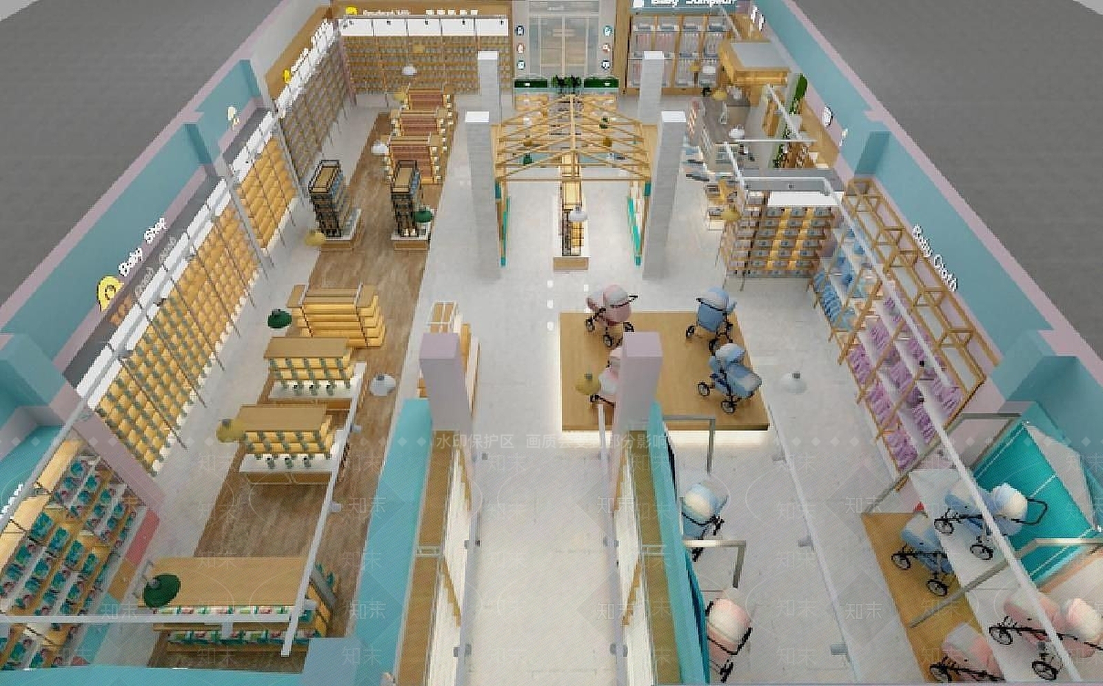 现代孕婴店3D模型下载【ID:1191420171】