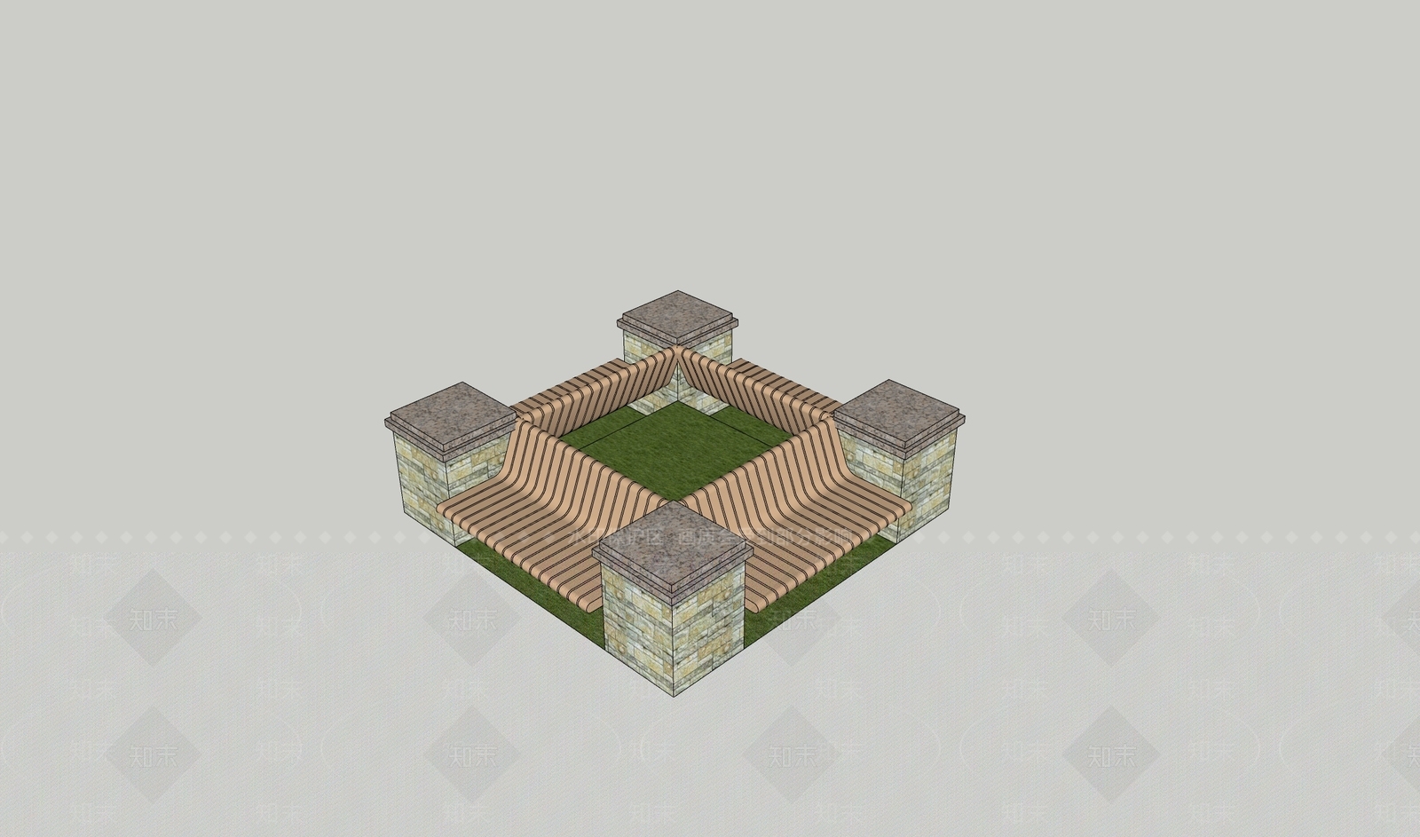 现代景观座椅SU模型下载【ID:1191420222】