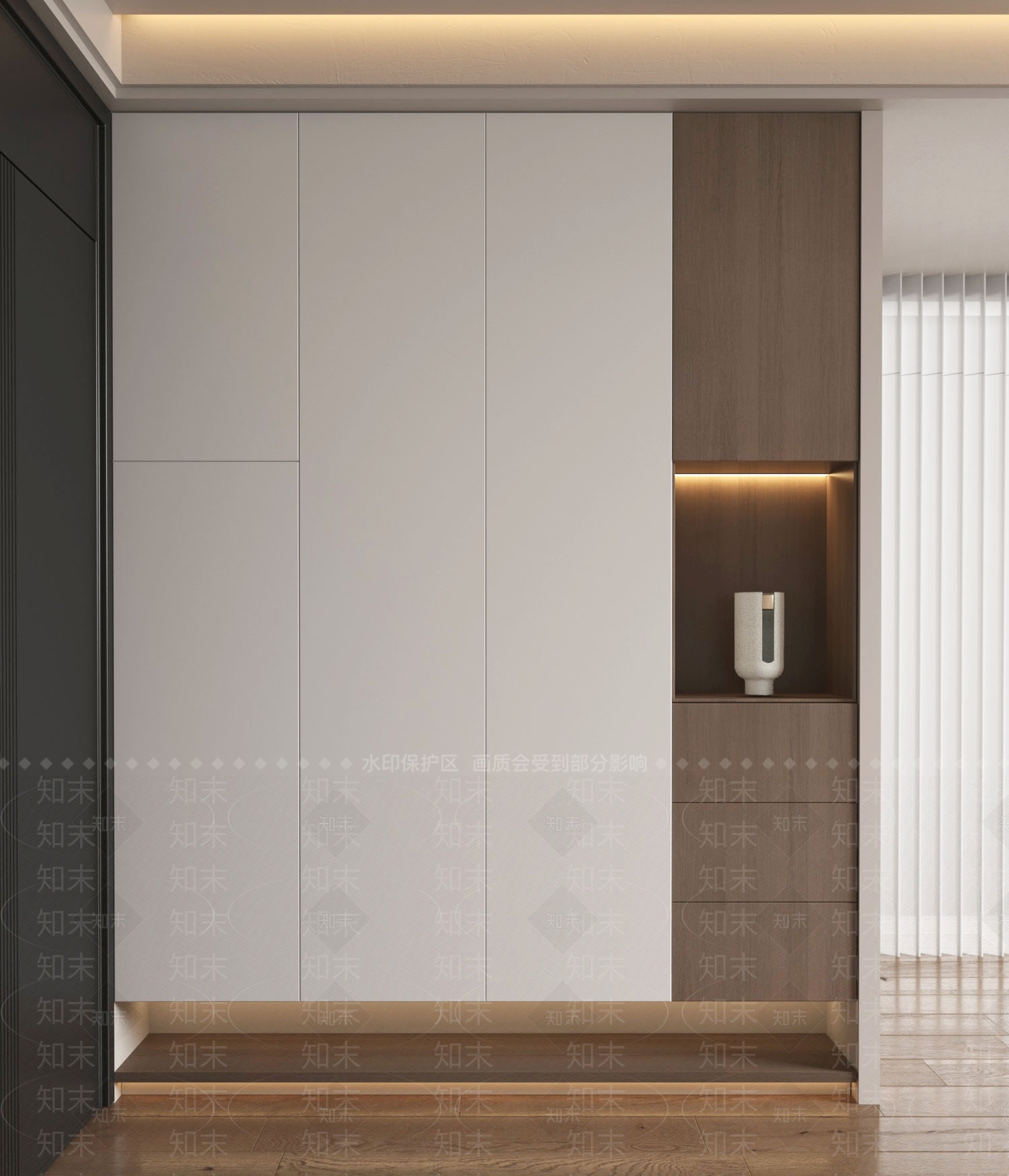 现代极简鞋柜3D模型下载【ID:1191420759】