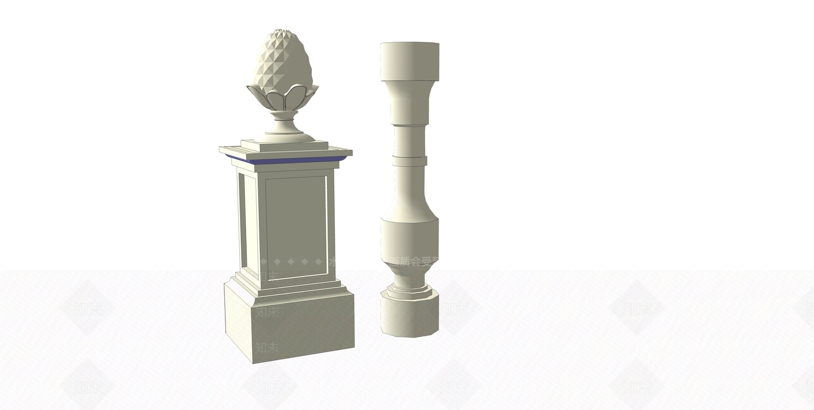 法式景观柱SU模型下载【ID:1191420819】