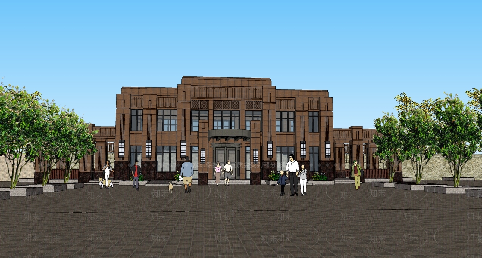 意式售楼处建筑SU模型下载【ID:1191422550】