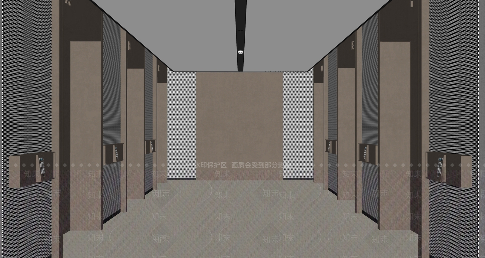 现代电梯厅SU模型下载【ID:1191422663】