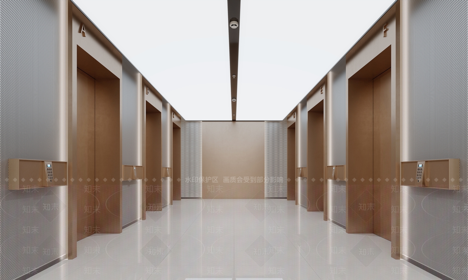 现代电梯厅SU模型下载【ID:1191422663】