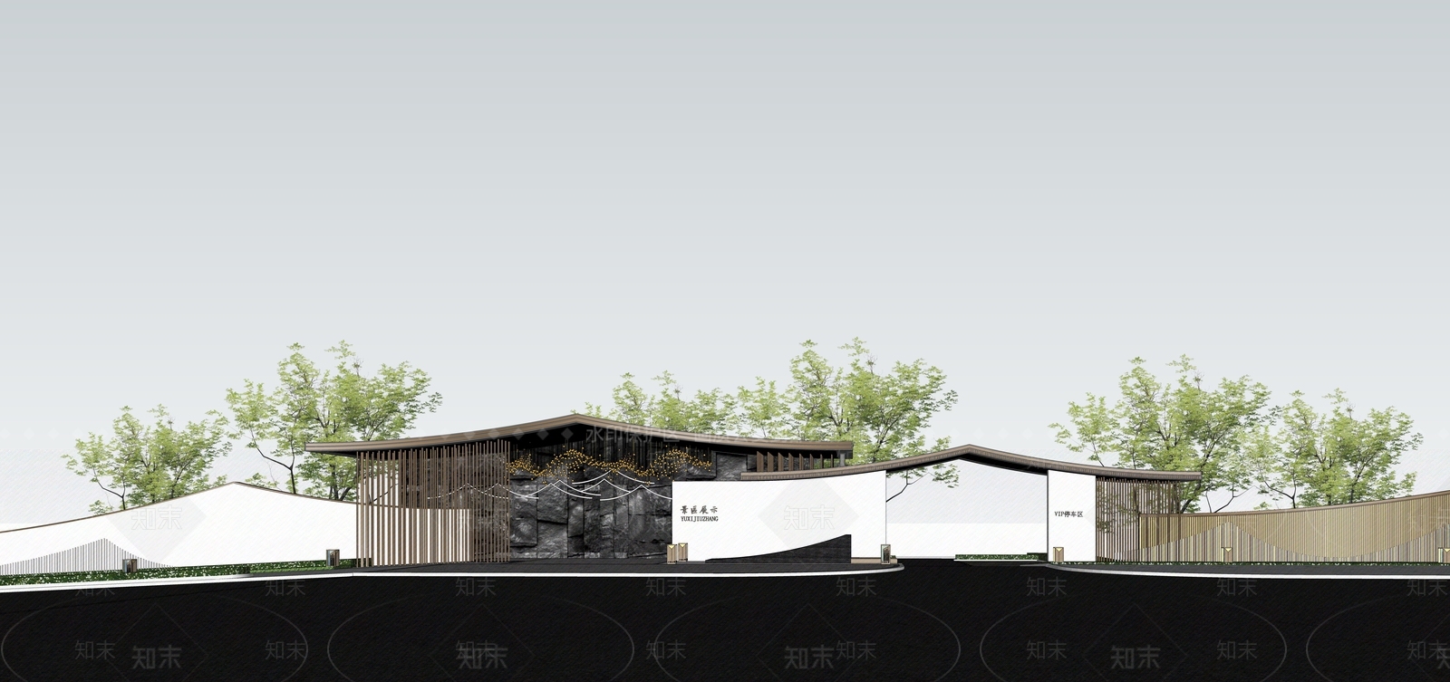 新中式入口大门SU模型下载【ID:1191425073】