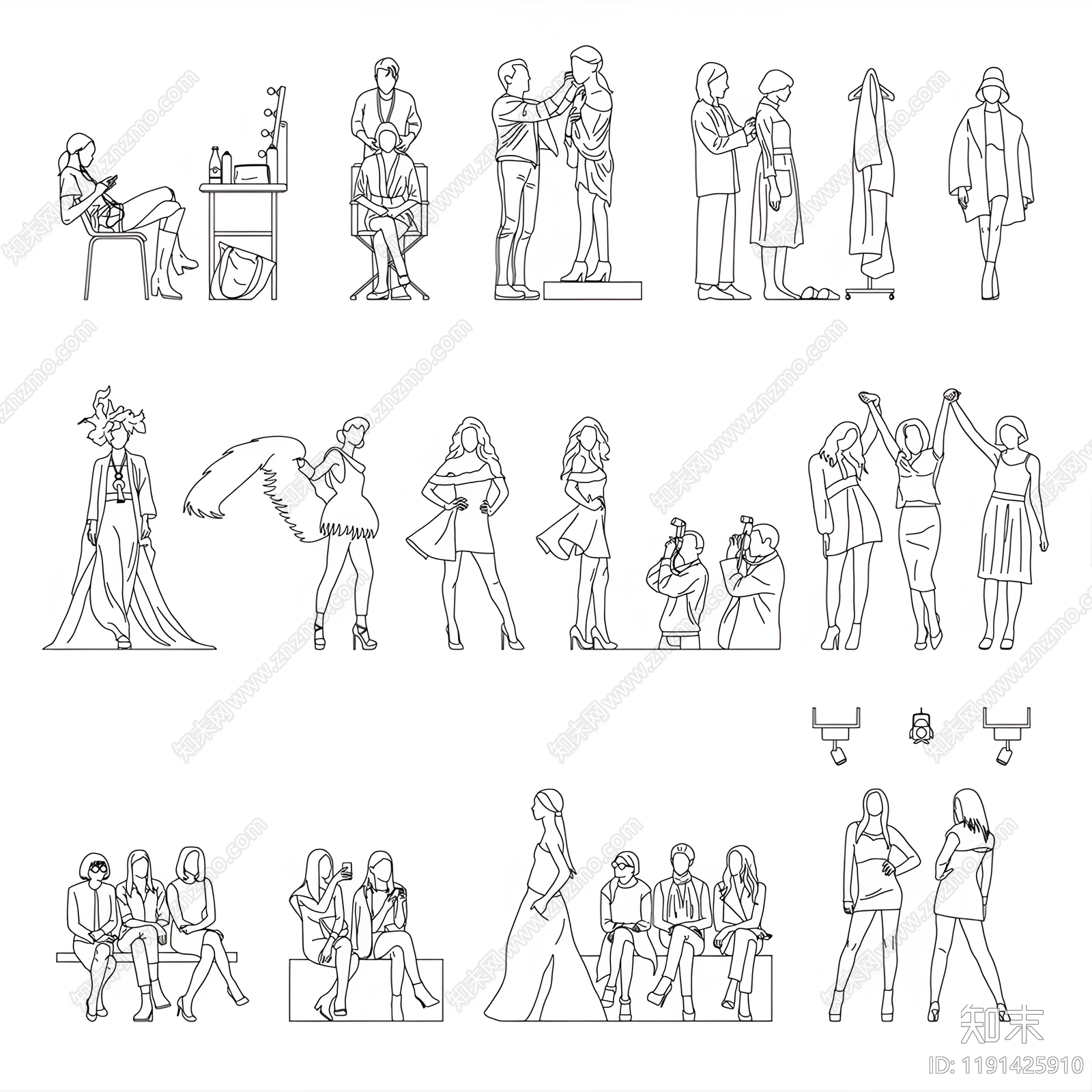 现代人物施工图下载【ID:1191425910】