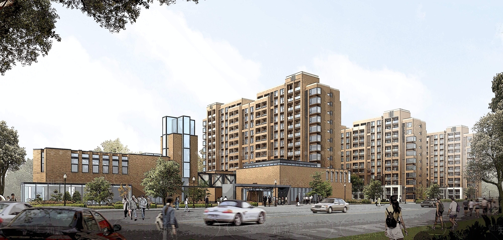 现代售楼处建筑SU模型下载【ID:1191426288】