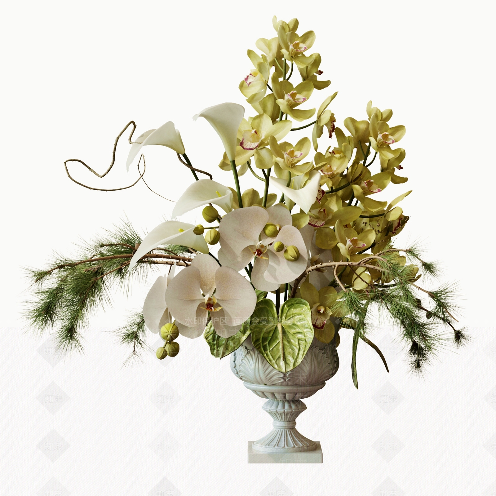 法式花艺3D模型下载【ID:1191428460】