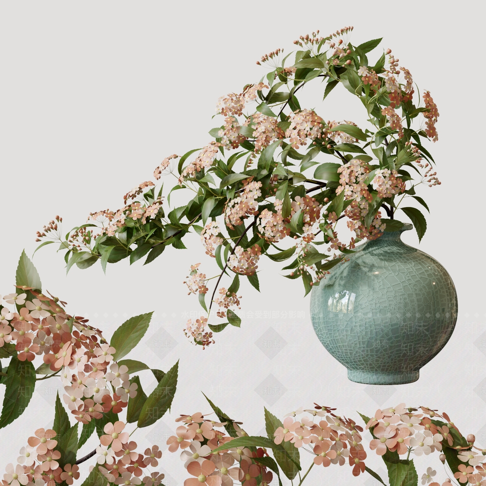 新中式花艺SU模型下载【ID:1191429146】