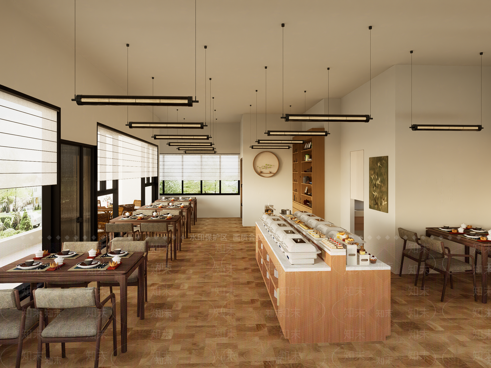 现代茶餐厅SU模型下载【ID:1191432506】