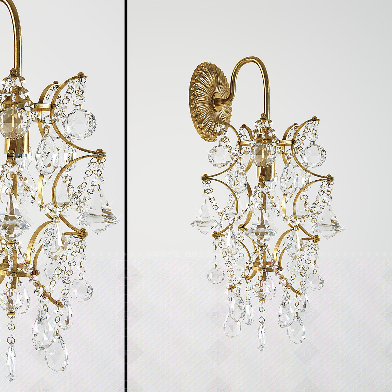 美式欧式壁灯3D模型下载【ID:1191434348】