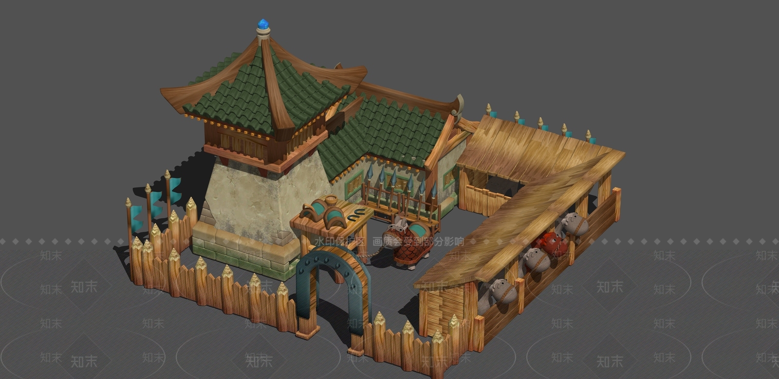 复古中古古建筑SU模型下载【ID:1191437424】