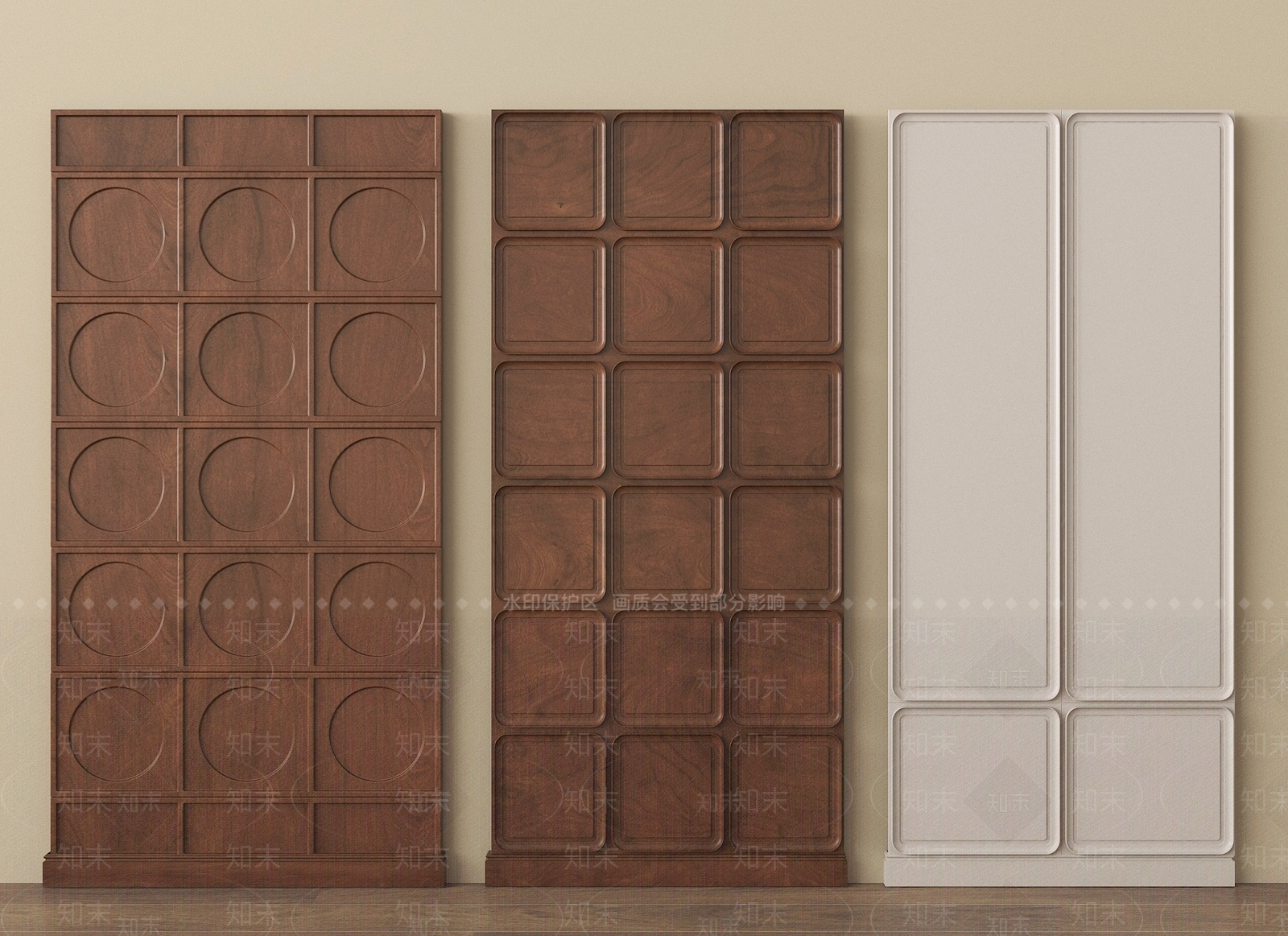 法式护墙板SU模型下载【ID:1191437744】