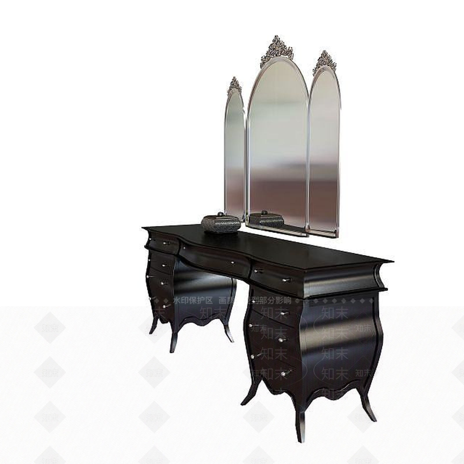 现代书桌3D模型下载【ID:1191442396】