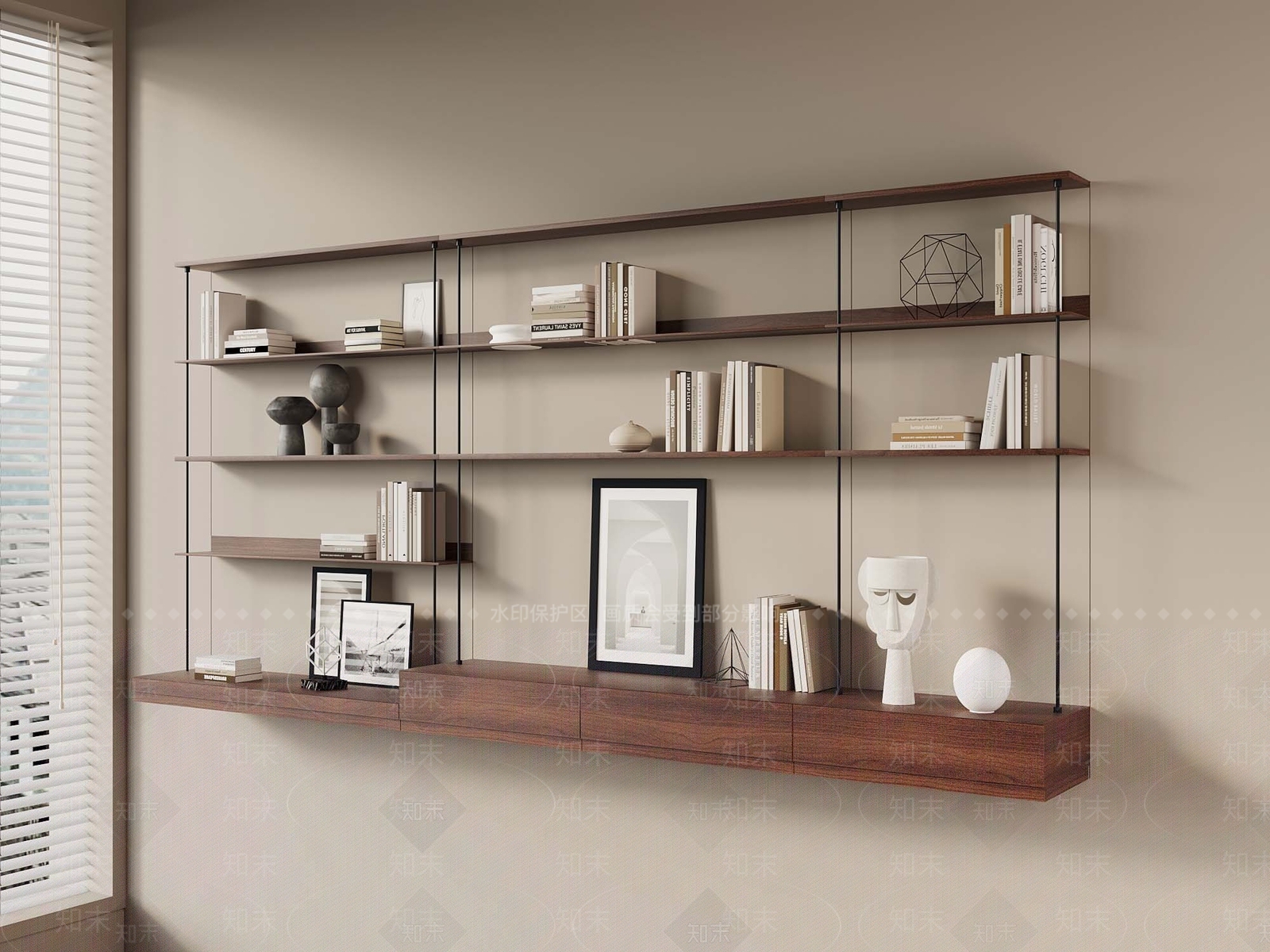 法式中古书架3D模型下载【ID:1191444147】