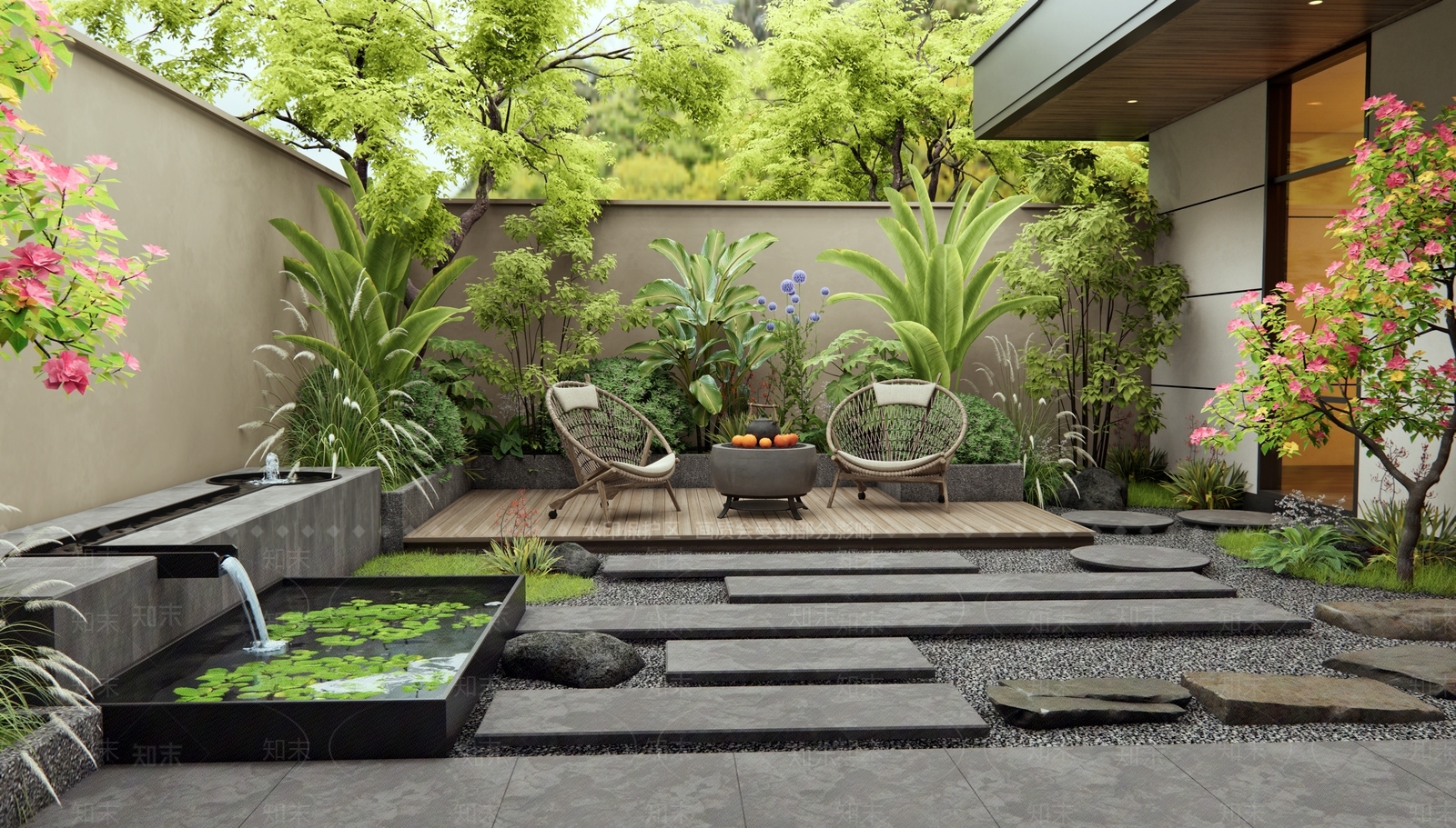 现代庭院3D模型下载【ID:1191444995】