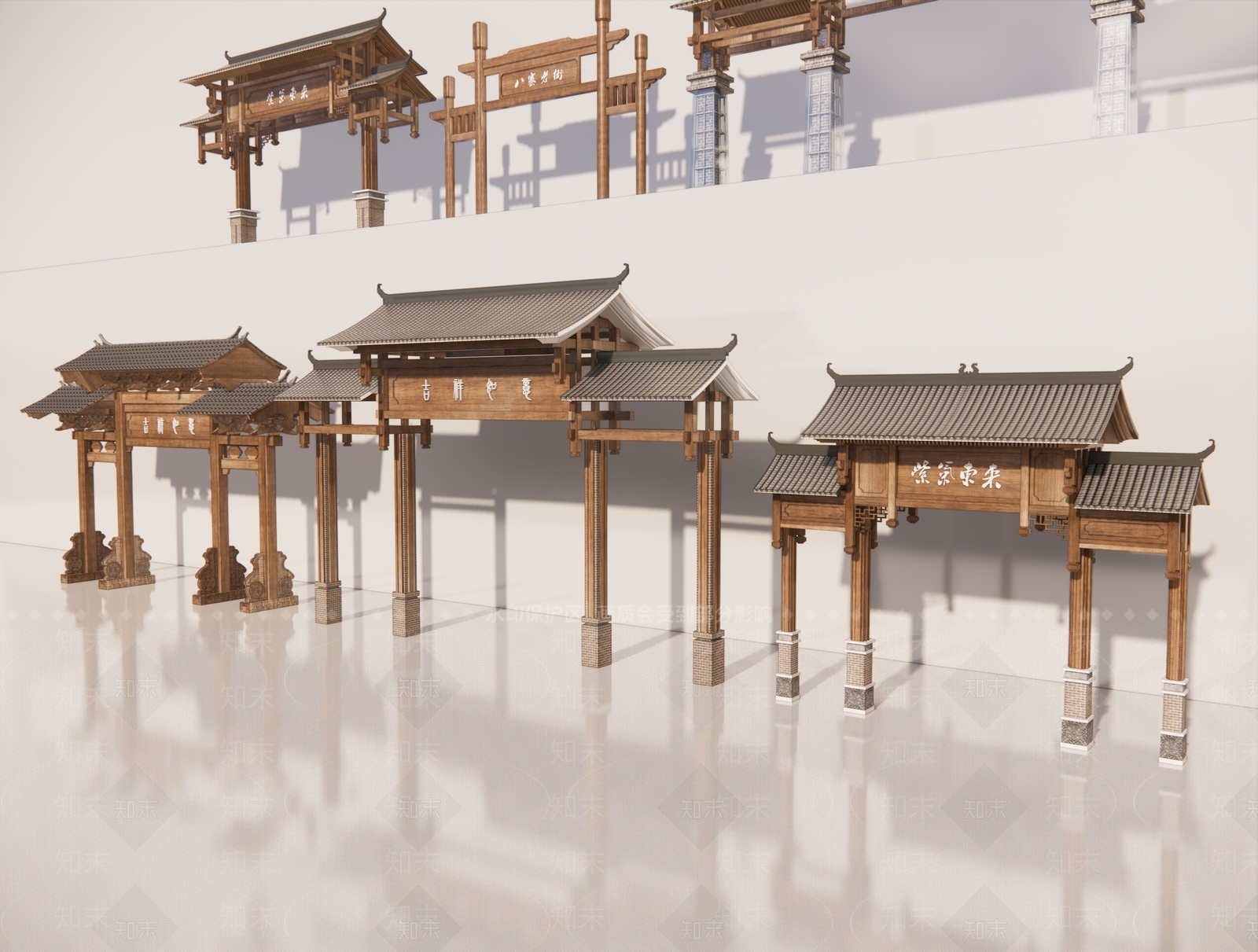 现代新中式牌坊牌楼SU模型下载【ID:1191448632】