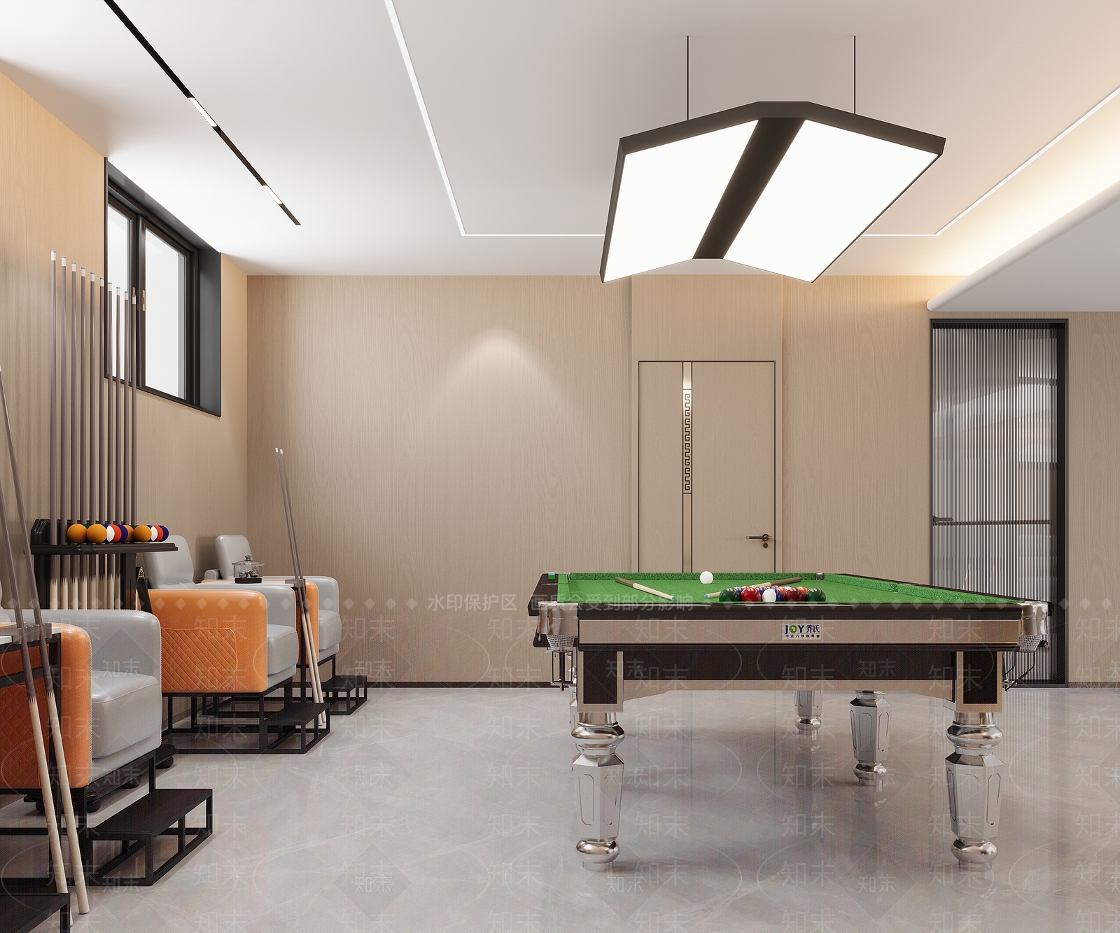 现代台球室3D模型下载【ID:1191449751】