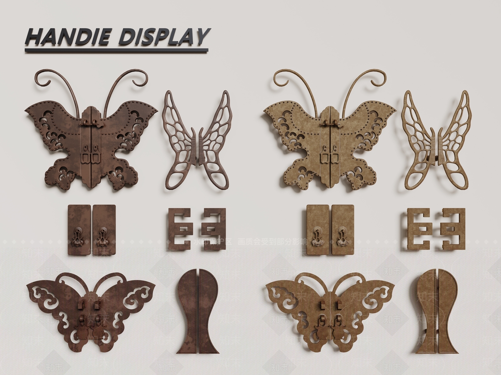 新中式中式拉手3D模型下载【ID:1191451104】