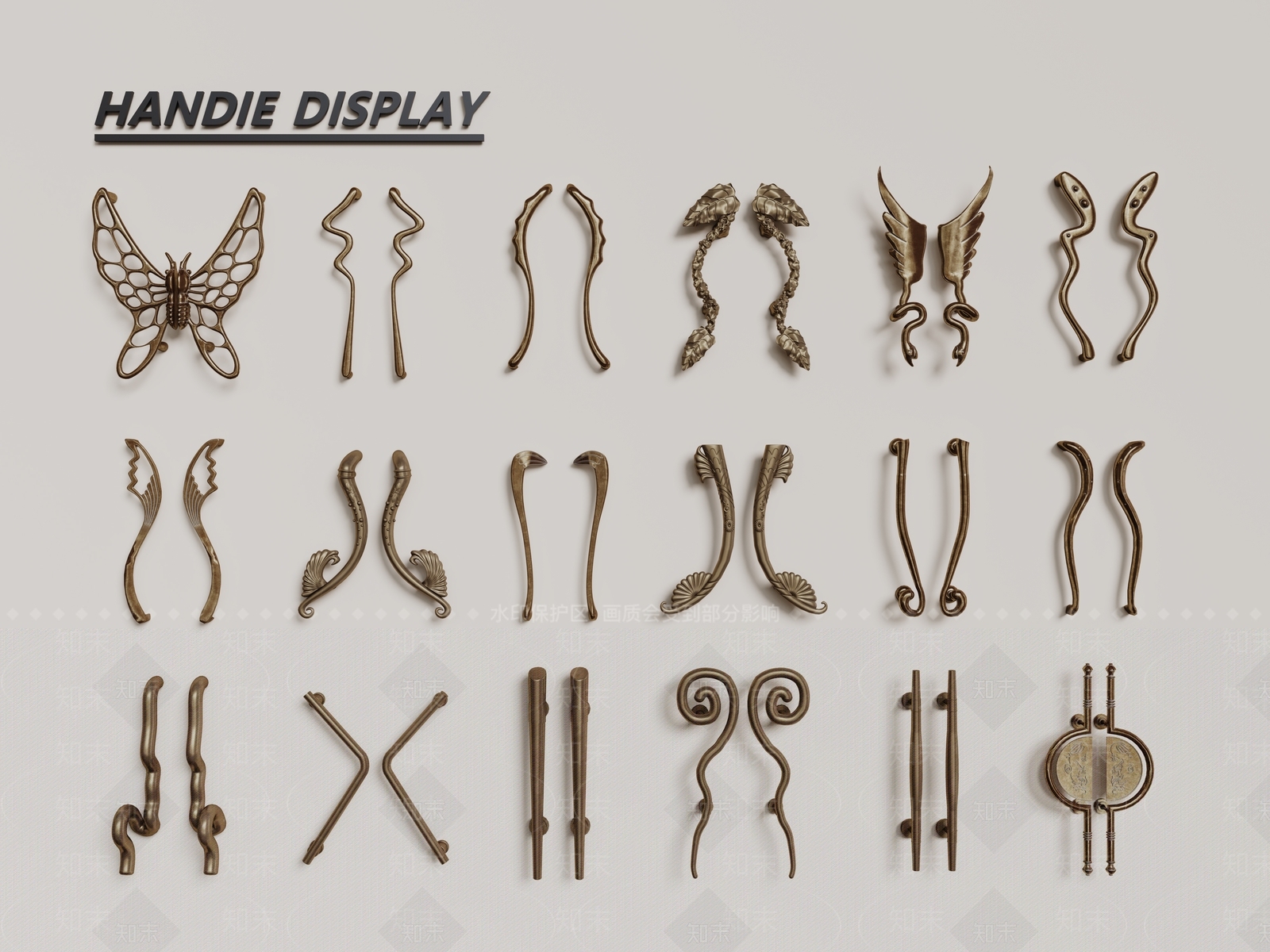新中式中式拉手3D模型下载【ID:1191451251】