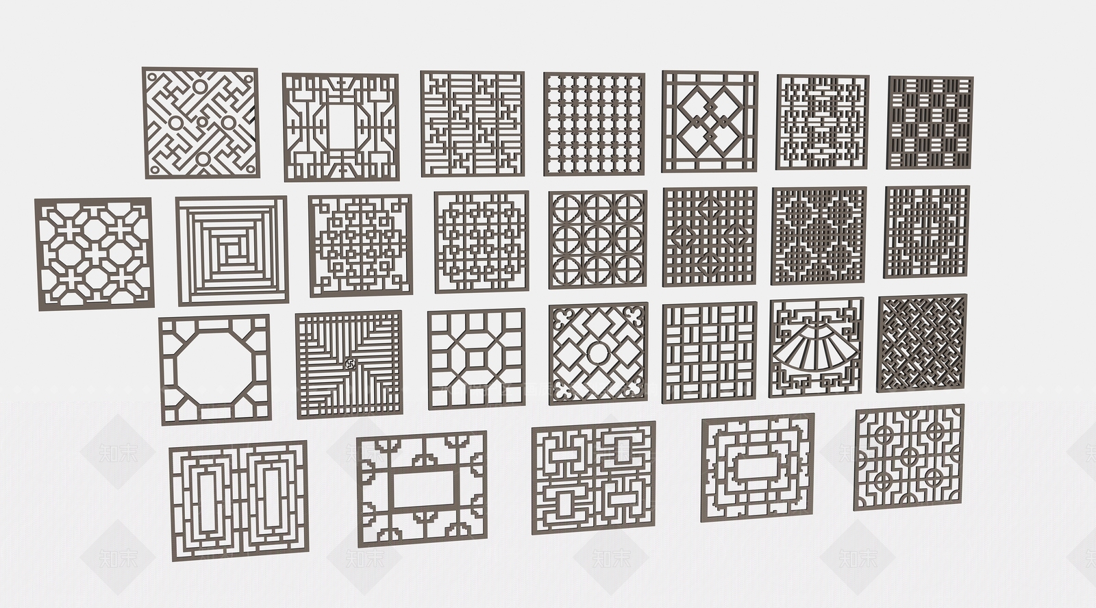 现代雕花3D模型下载【ID:1191452540】