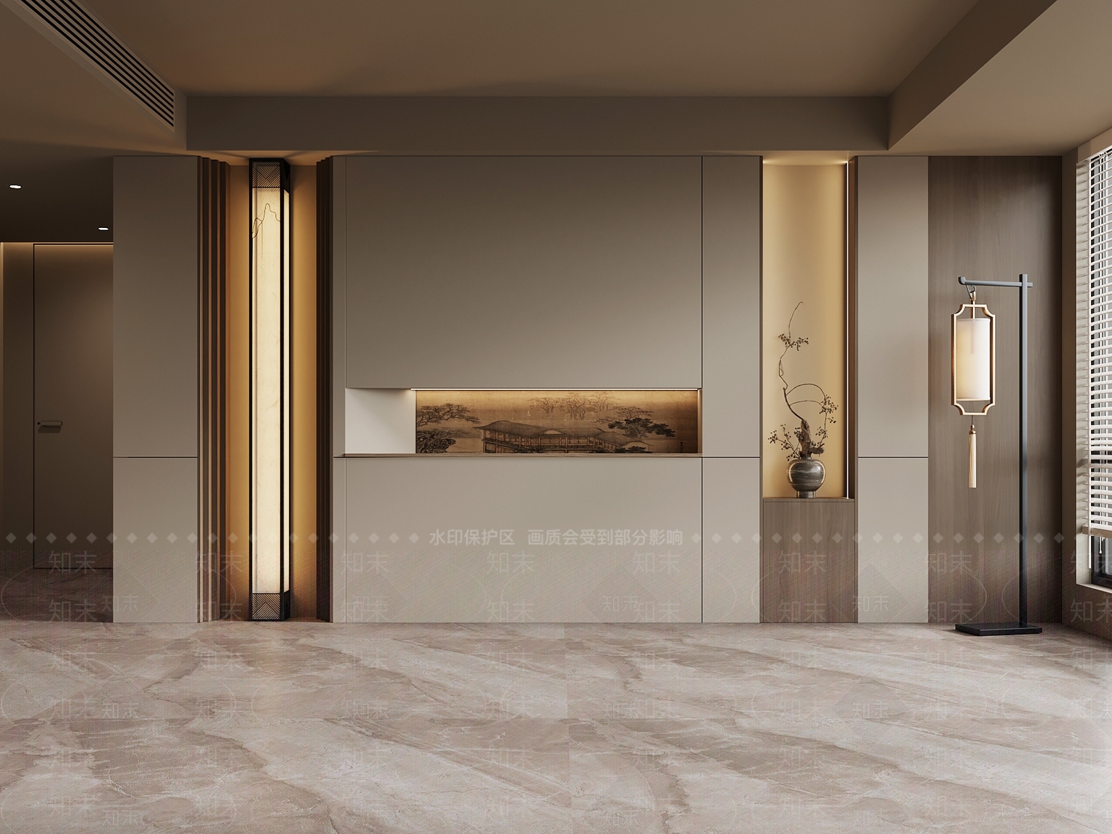 中式家居客厅3D模型下载【ID:1191453555】