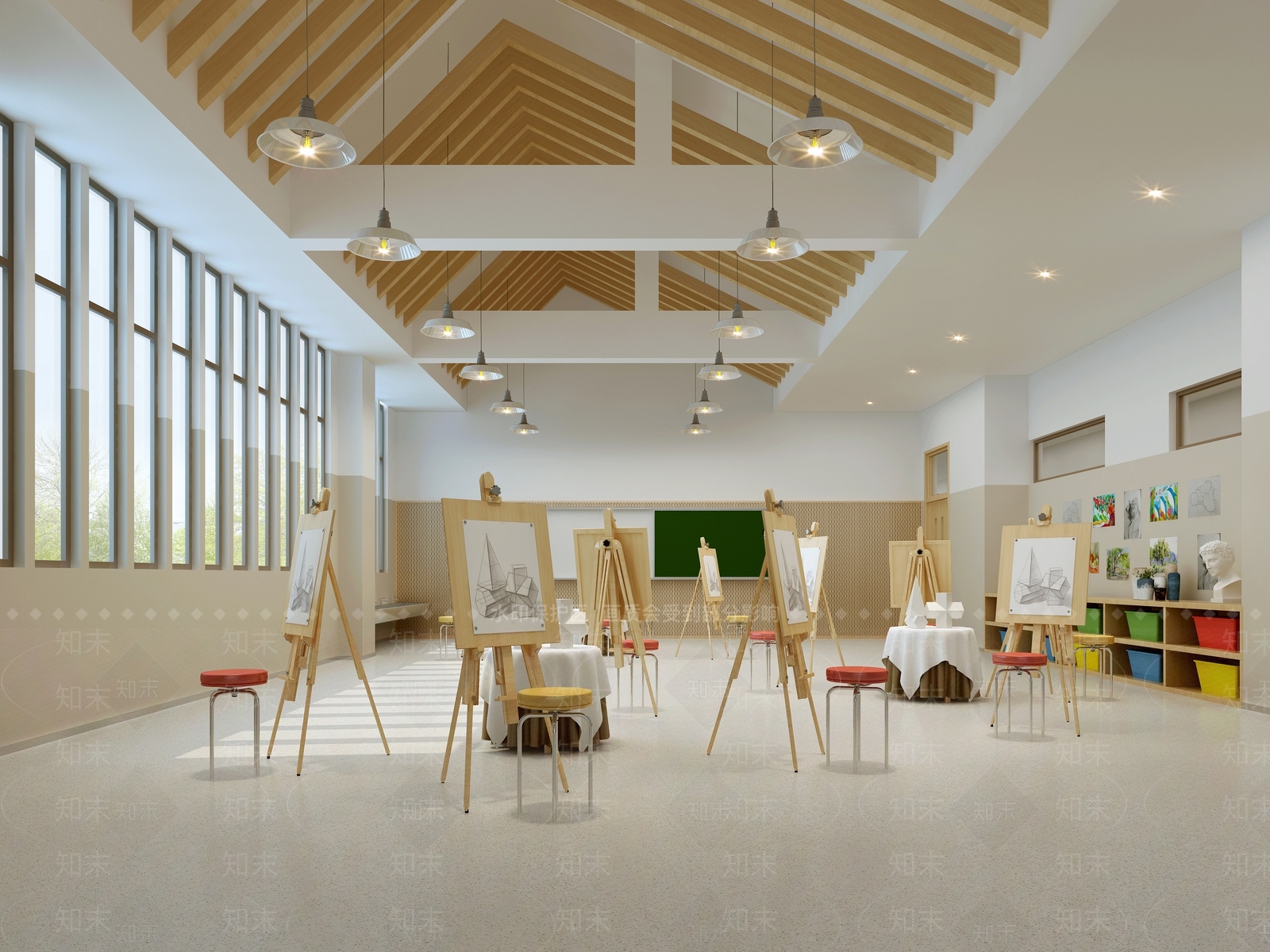 现代教室3D模型下载【ID:1191455977】